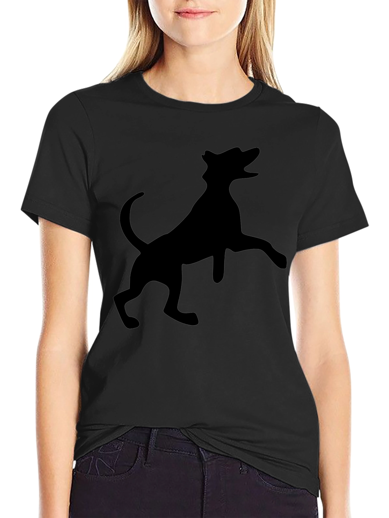 Black Dog Silhouette Graphic Tee