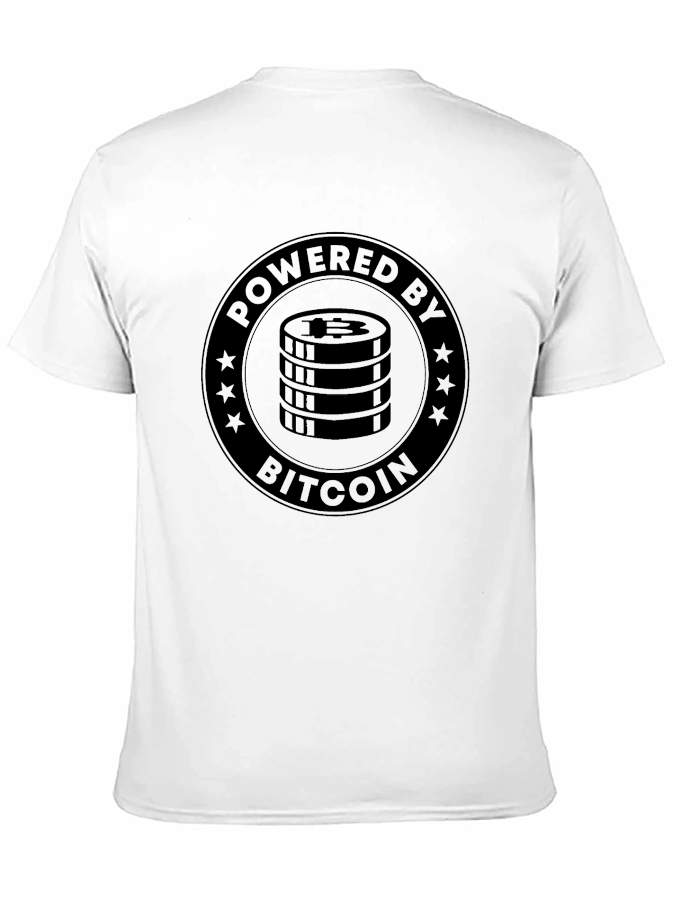 Bitcoin Powered Black Graphic T-Shirt Crypto Tee