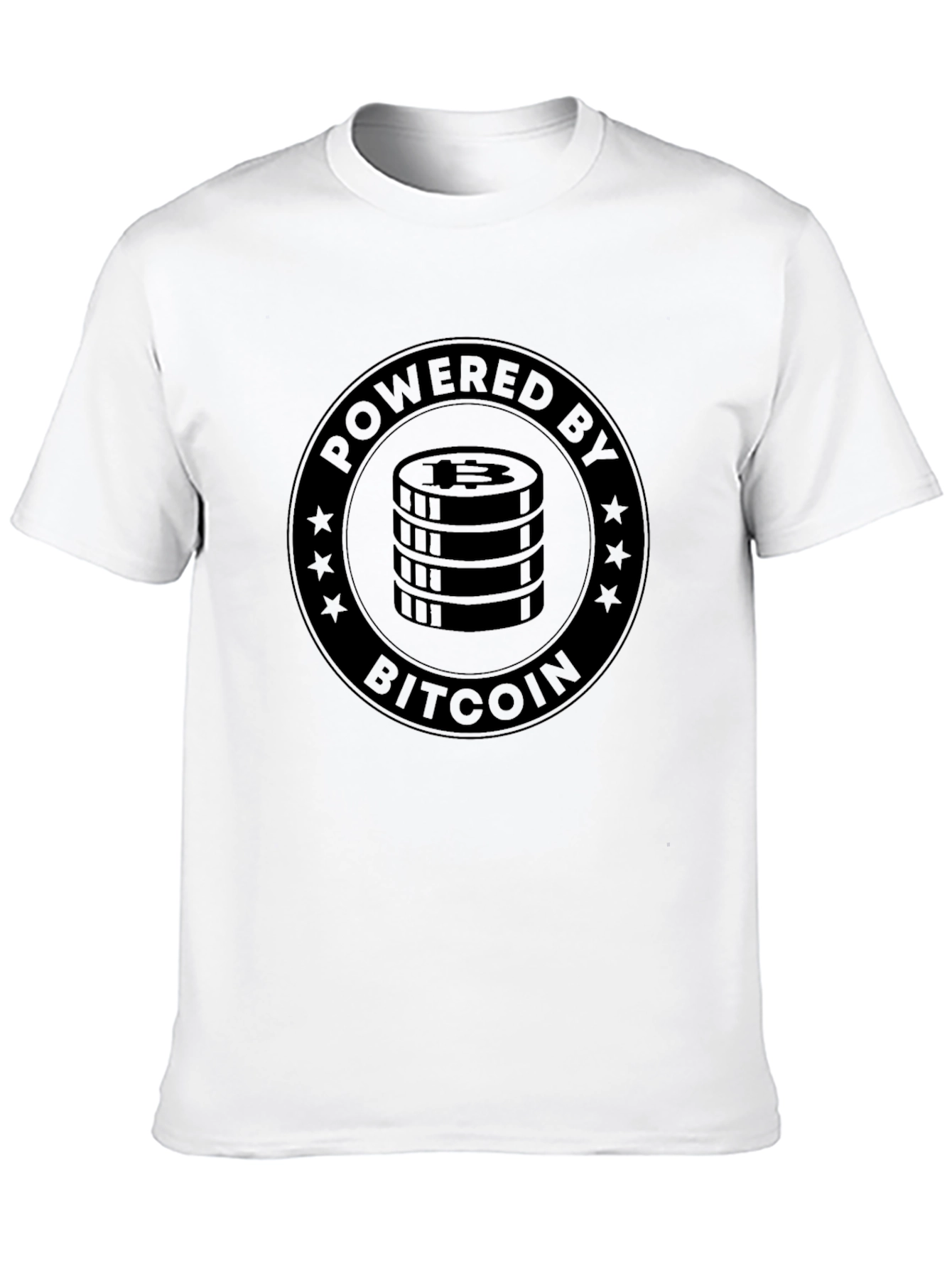 Bitcoin Powered Black Graphic T-Shirt Crypto Tee