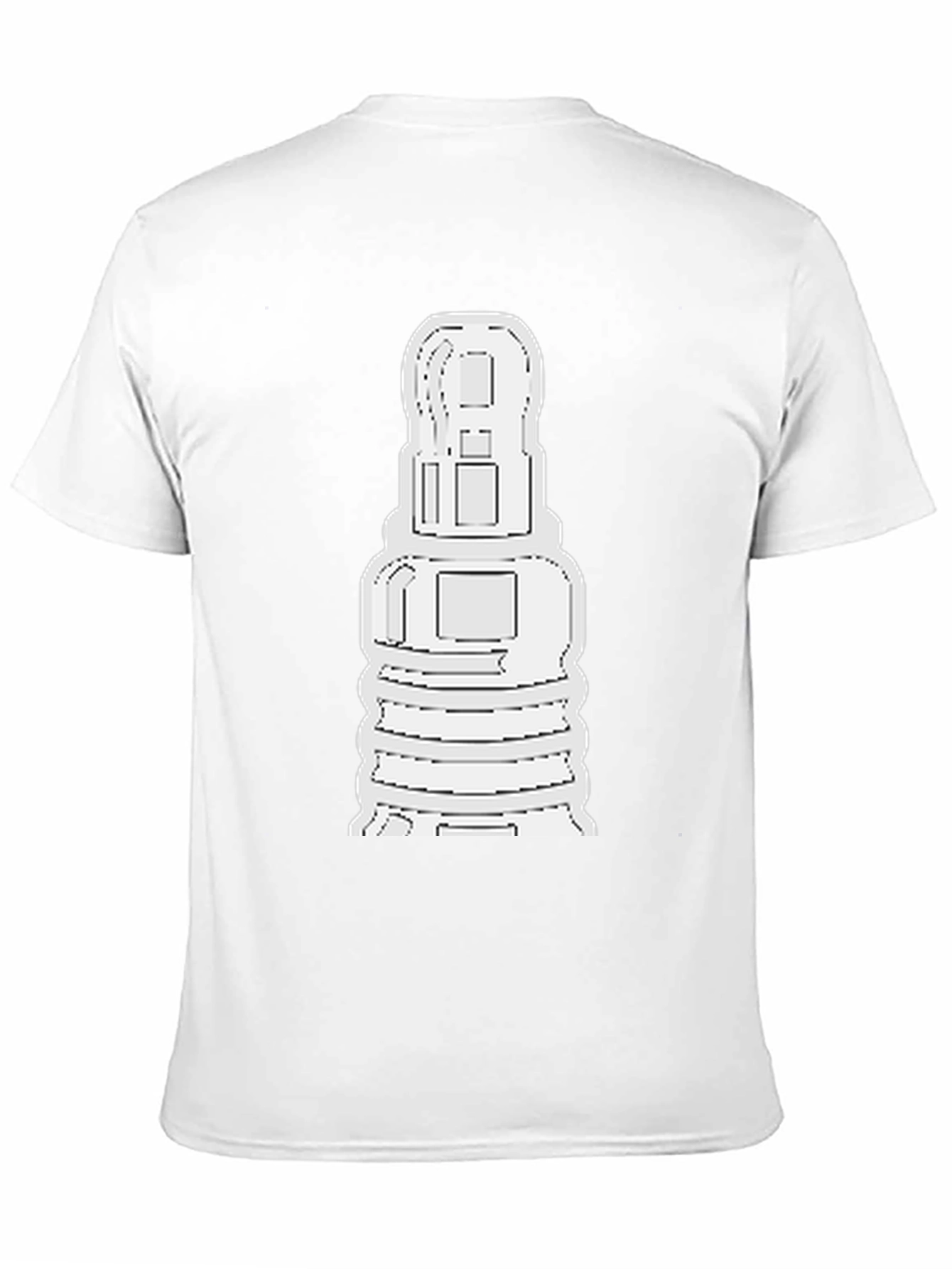Abstract White Graphic Print Black Tee