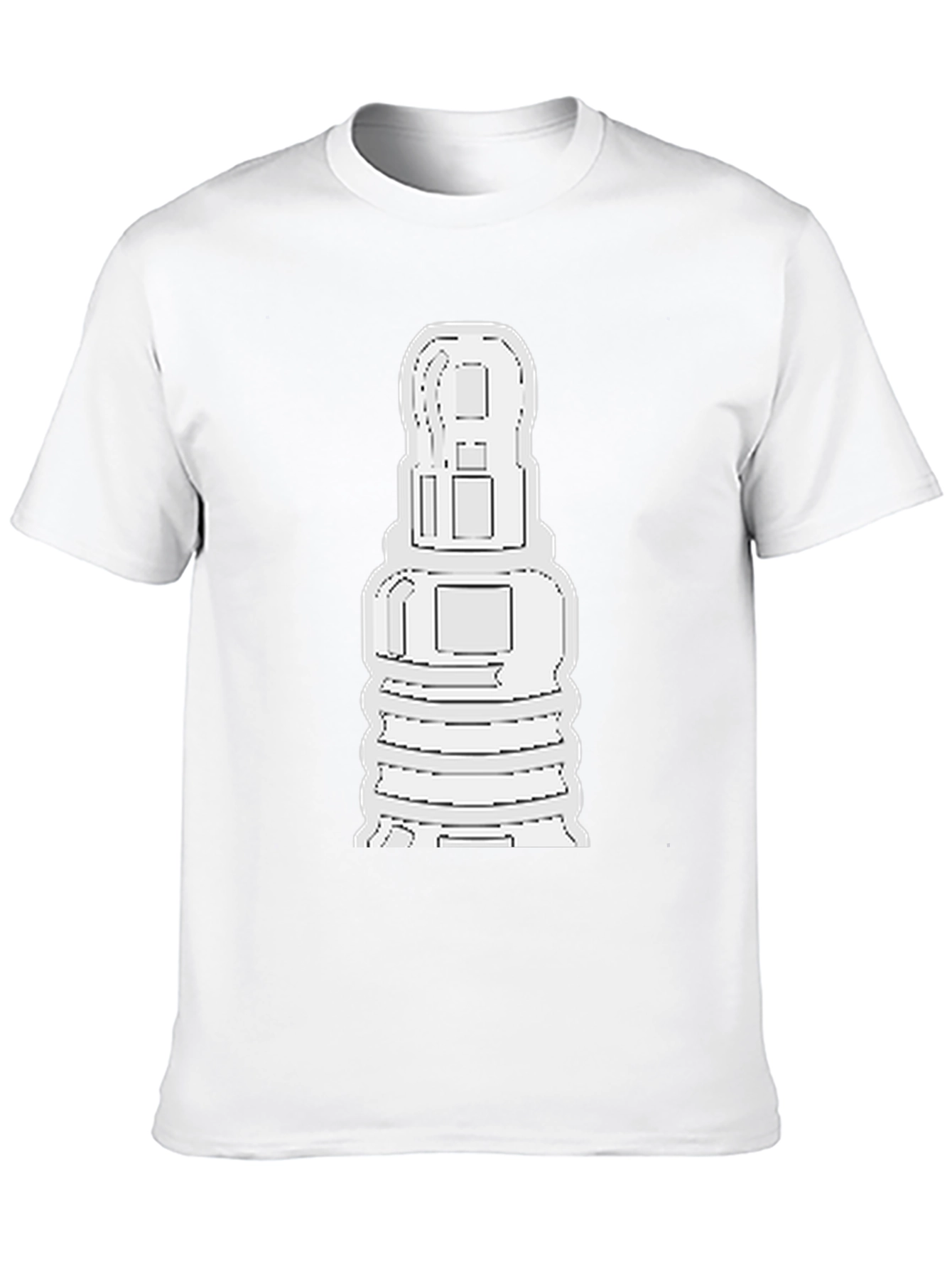 Abstract White Graphic Print Black Tee