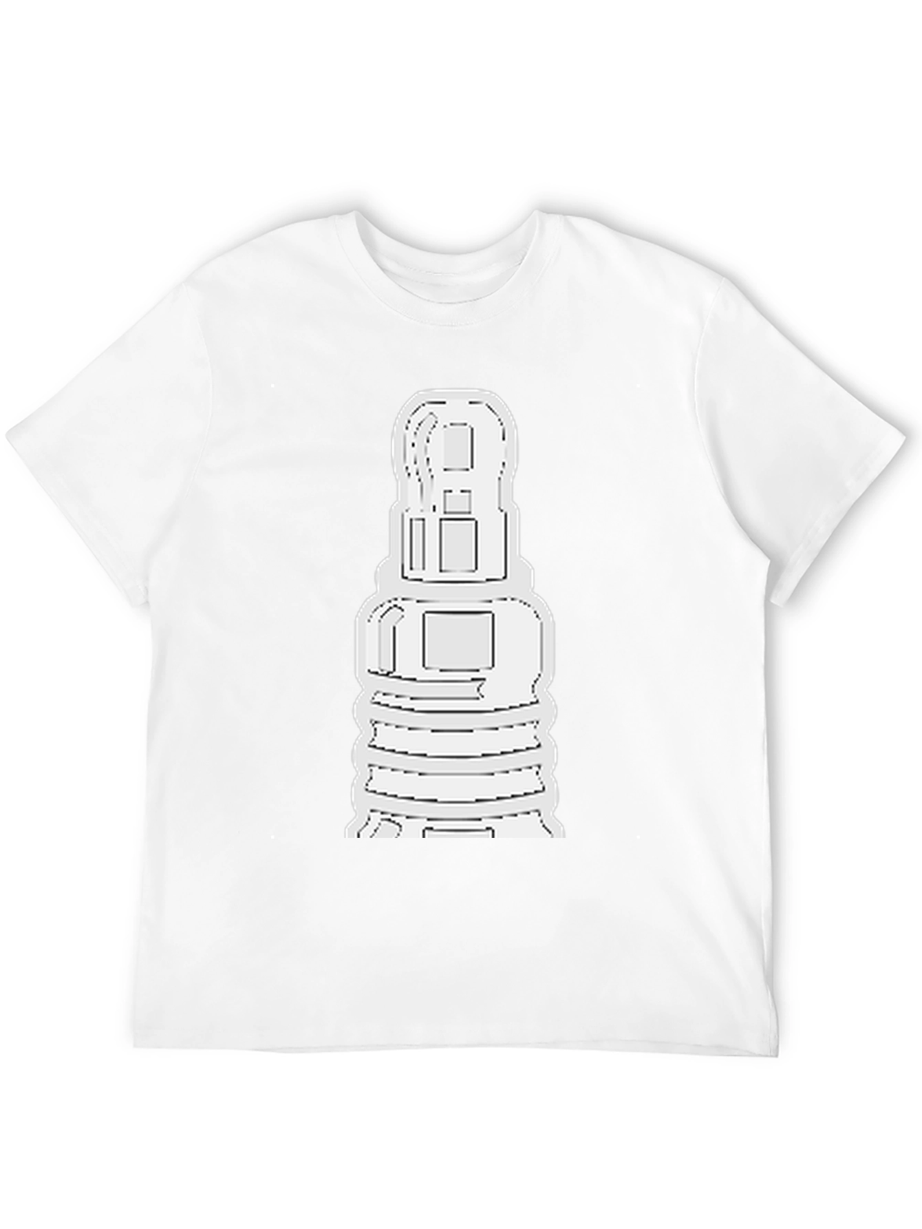 Abstract White Graphic Print Black Tee