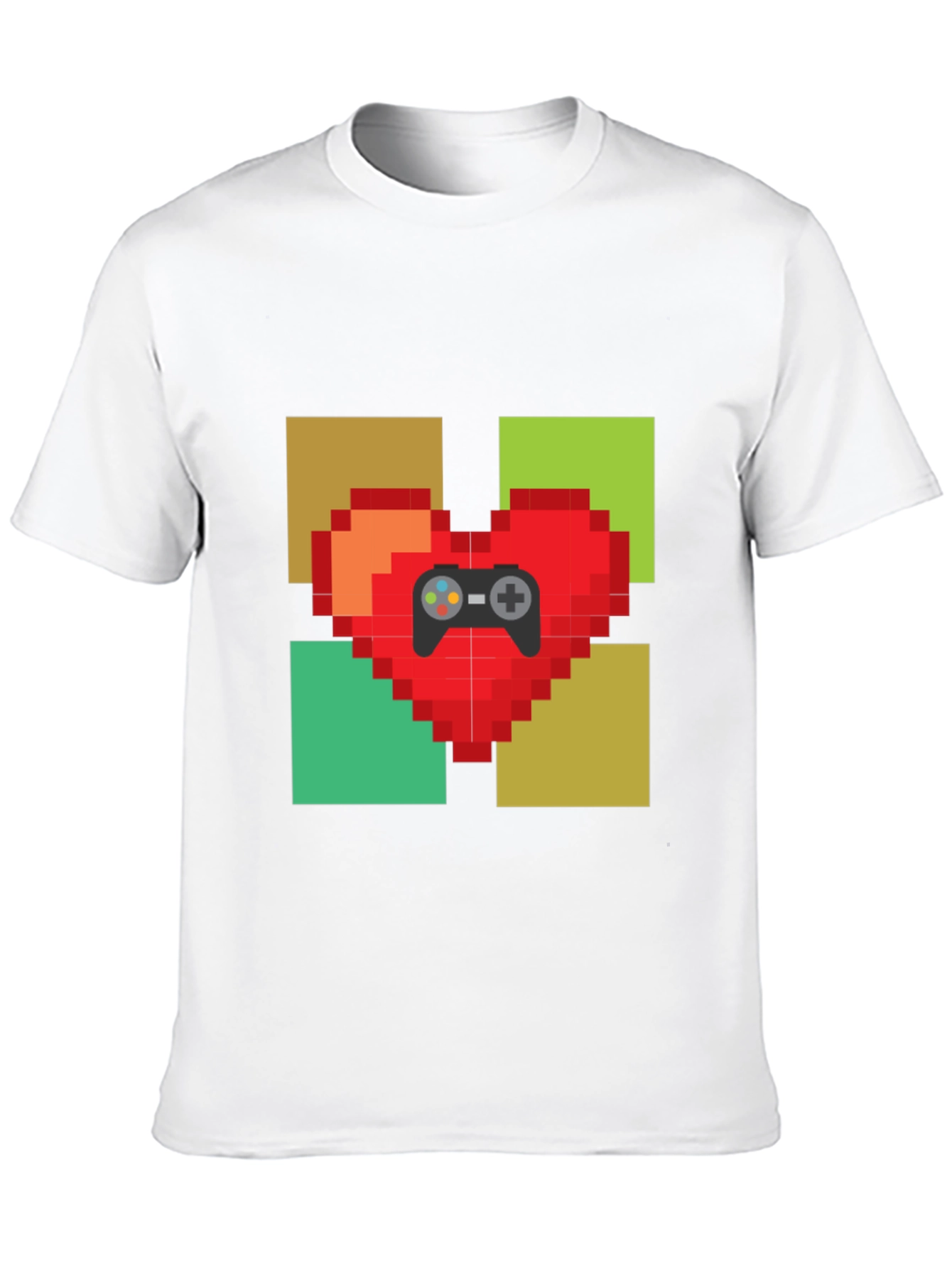 Pixel Heart Gamer T-Shirt - Black
