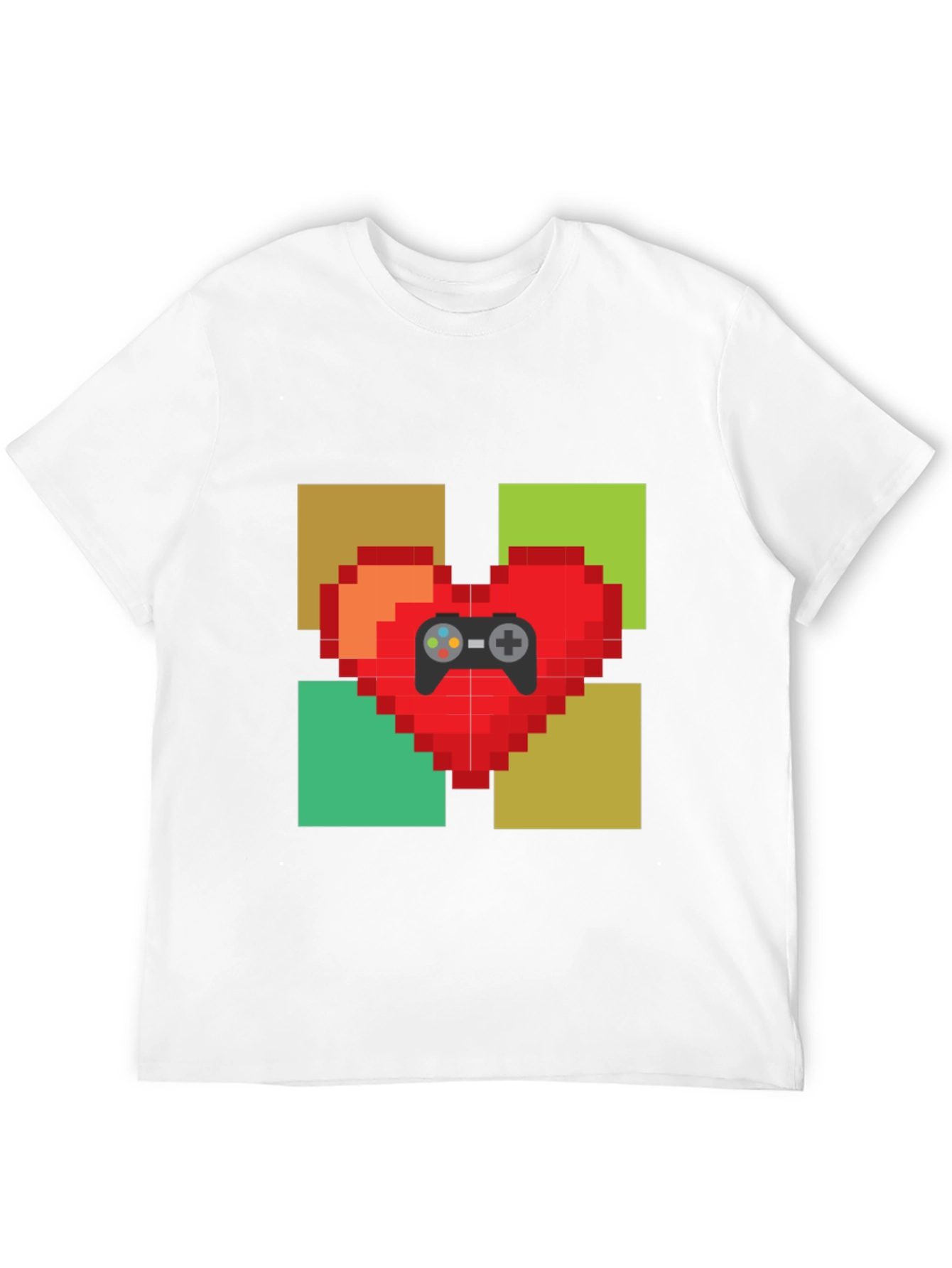 Pixel Heart Gamer T-Shirt - Black