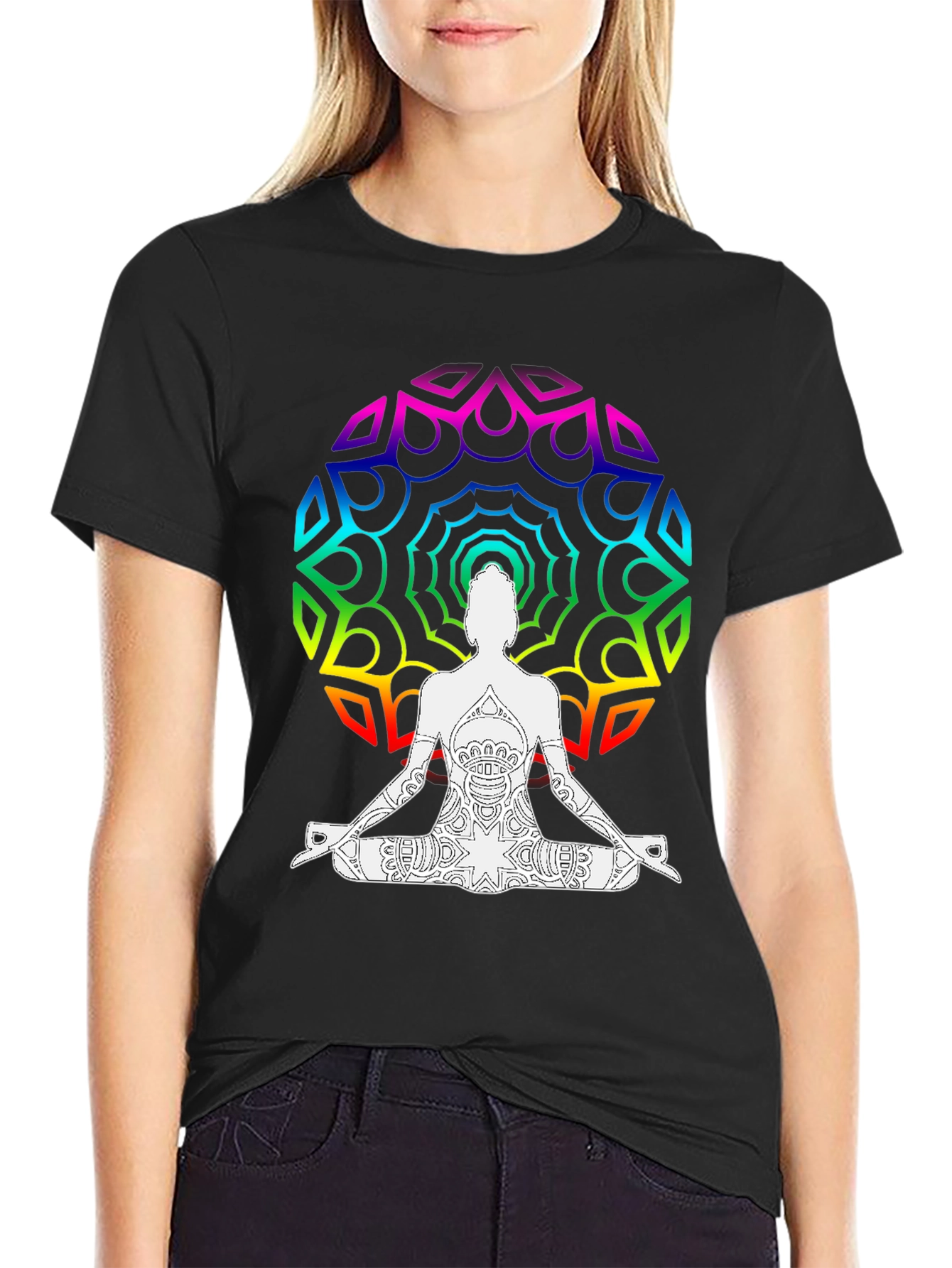 Rainbow Mandala Yoga T-Shirt