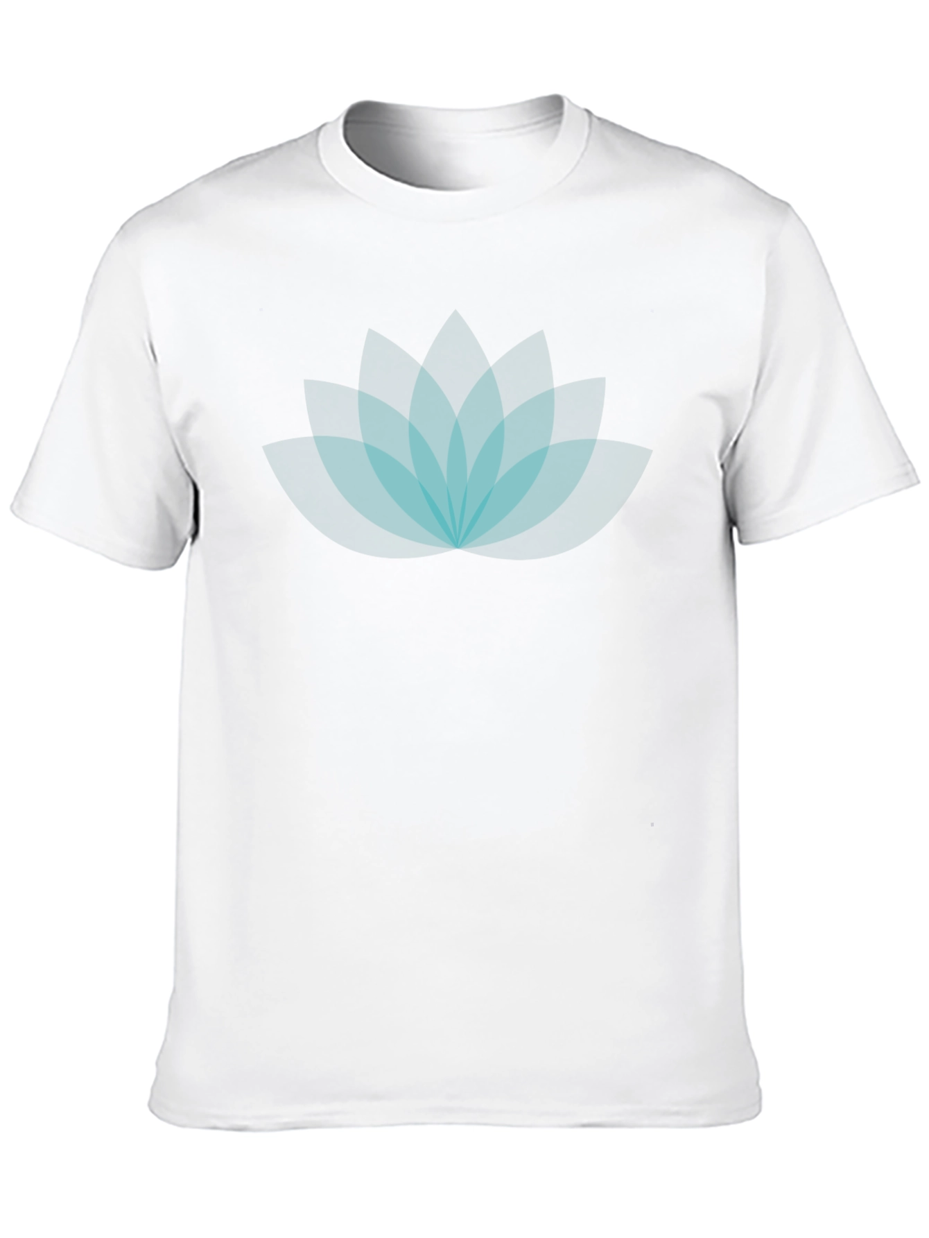Lotus Flower Graphic T-Shirt - Teal on Black