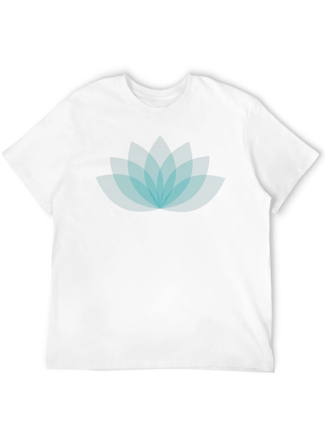 Lotus Flower Graphic T-Shirt - Teal on Black