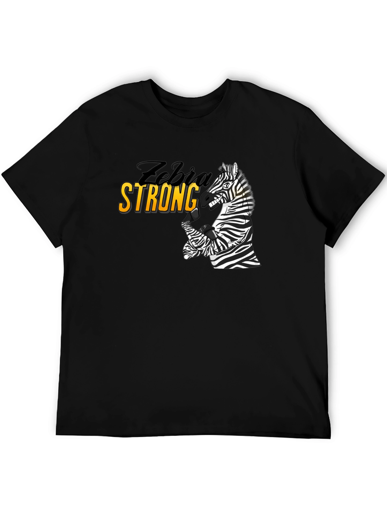 Zebra Strong Black T-Shirt