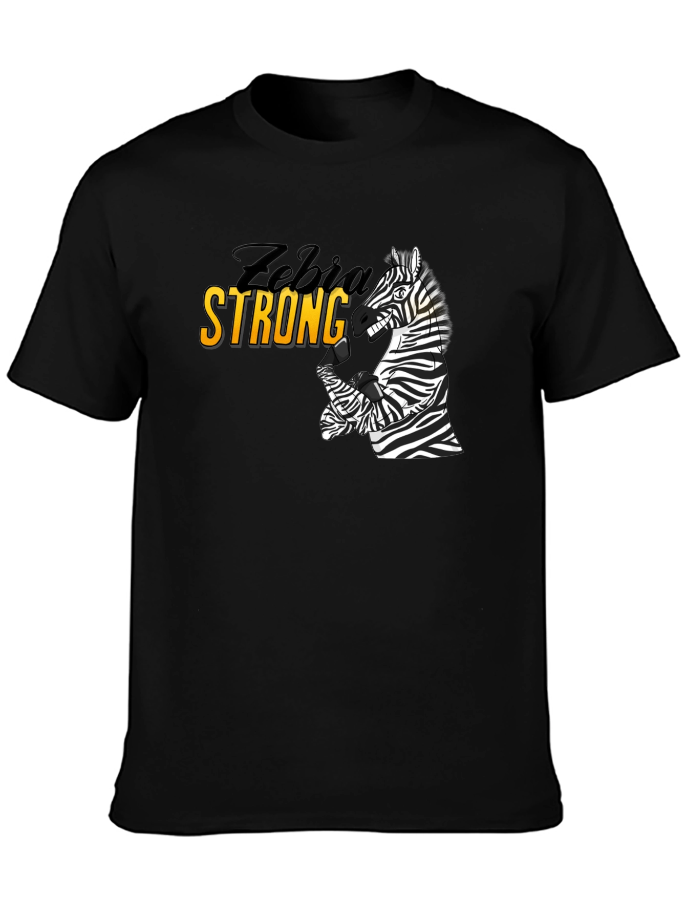 Zebra Strong Black T-Shirt