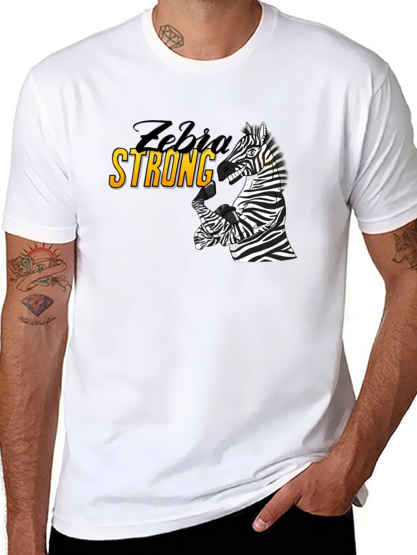 Zebra Strong Black T-Shirt