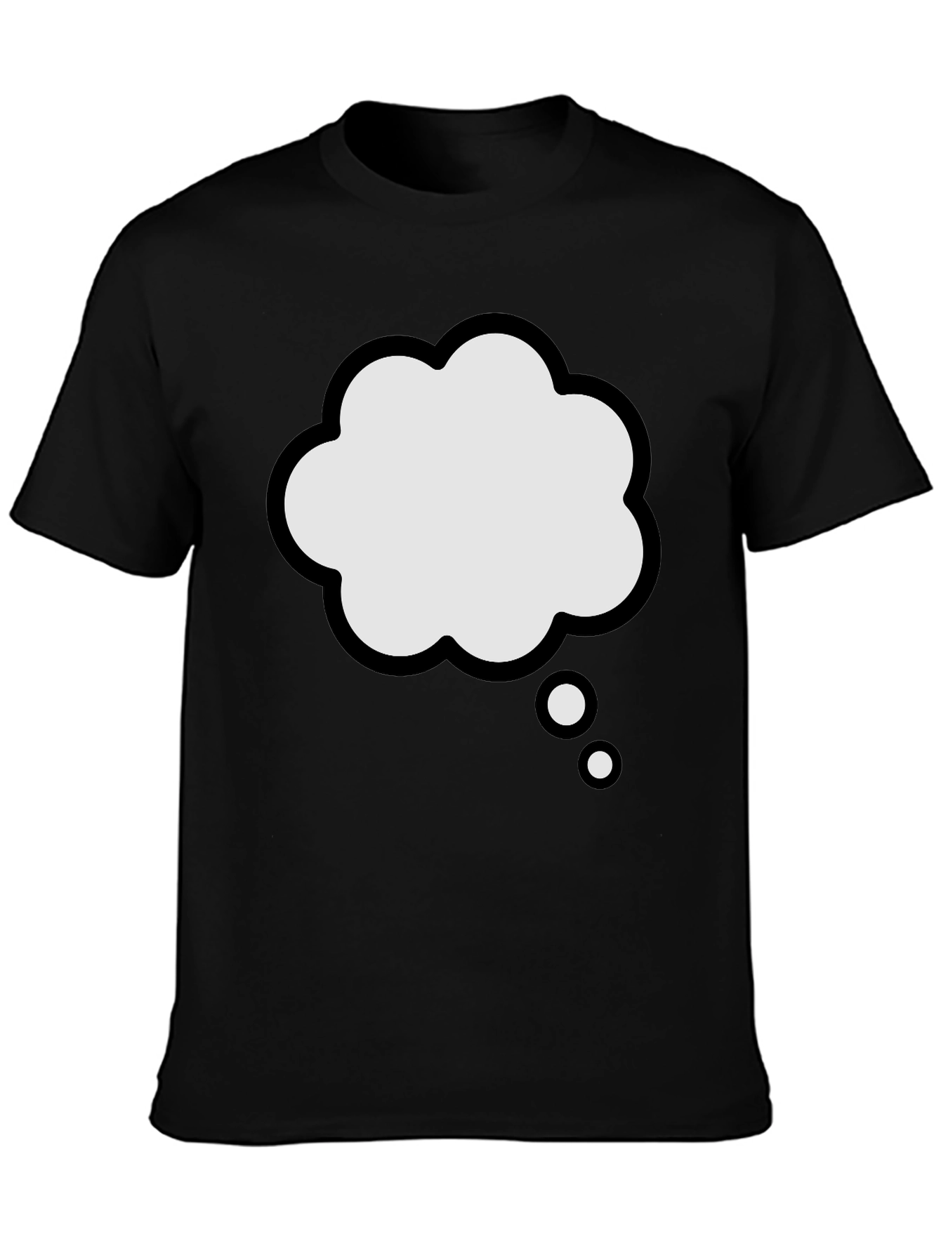 Cloud Thought Bubble Graphic T-Shirt - Black