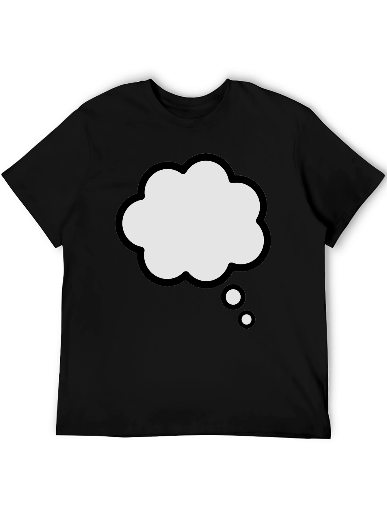 Cloud Thought Bubble Graphic T-Shirt - Black