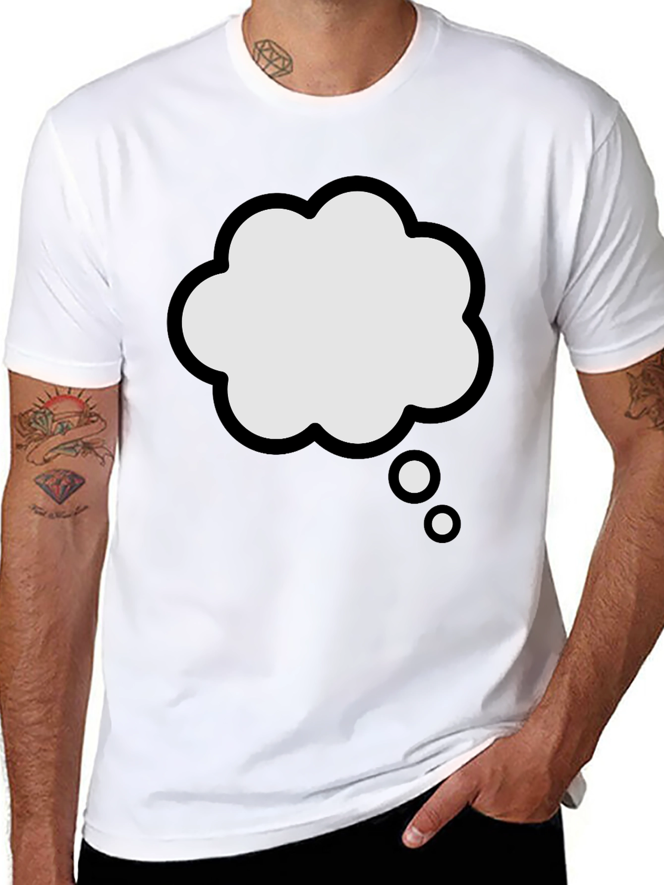 Cloud Thought Bubble Graphic T-Shirt - Black