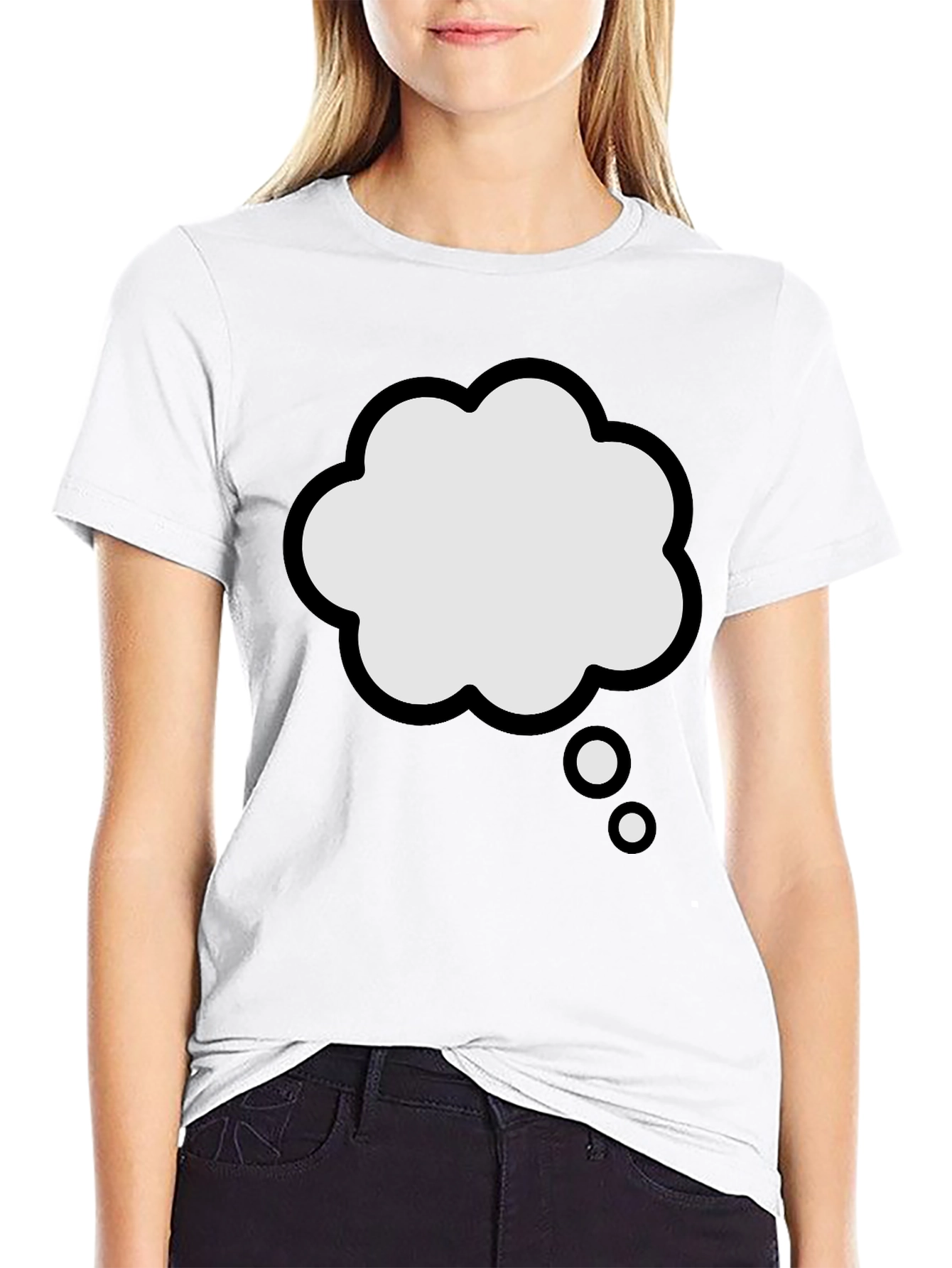 Cloud Thought Bubble Graphic T-Shirt - Black