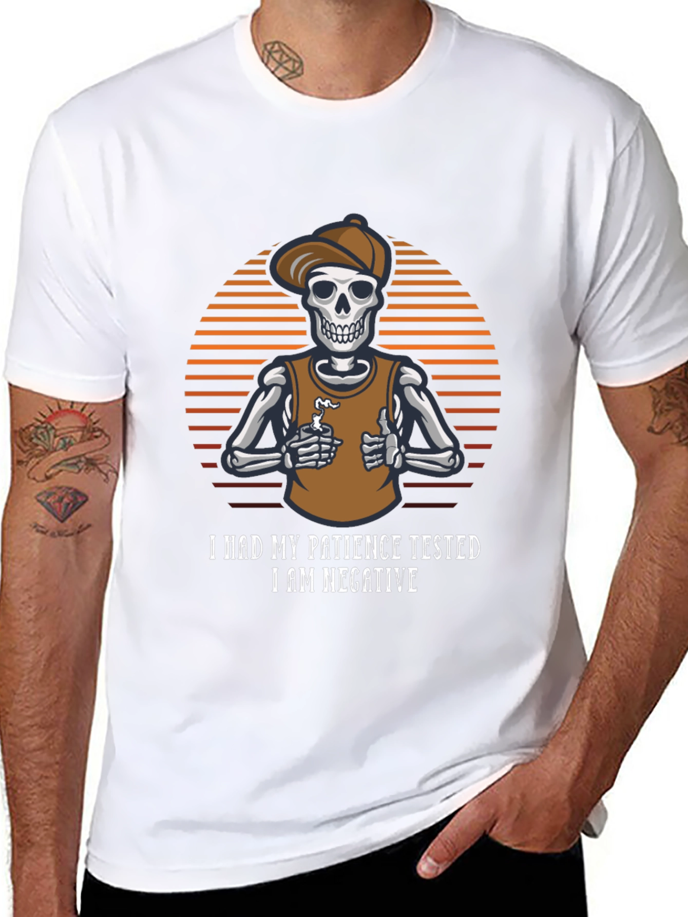 Patience Tested Skeleton Graphic T-Shirt
