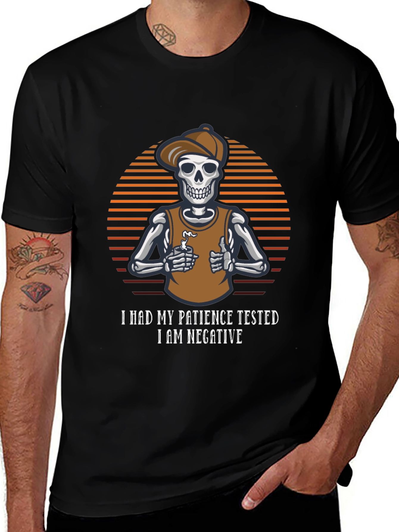 Patience Tested Skeleton Graphic T-Shirt