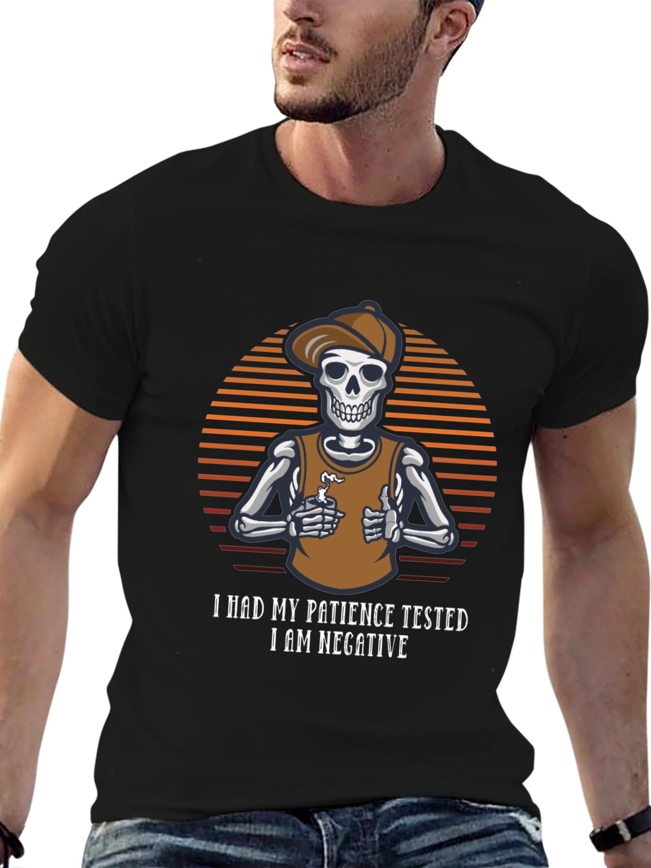 Patience Tested Skeleton Graphic T-Shirt