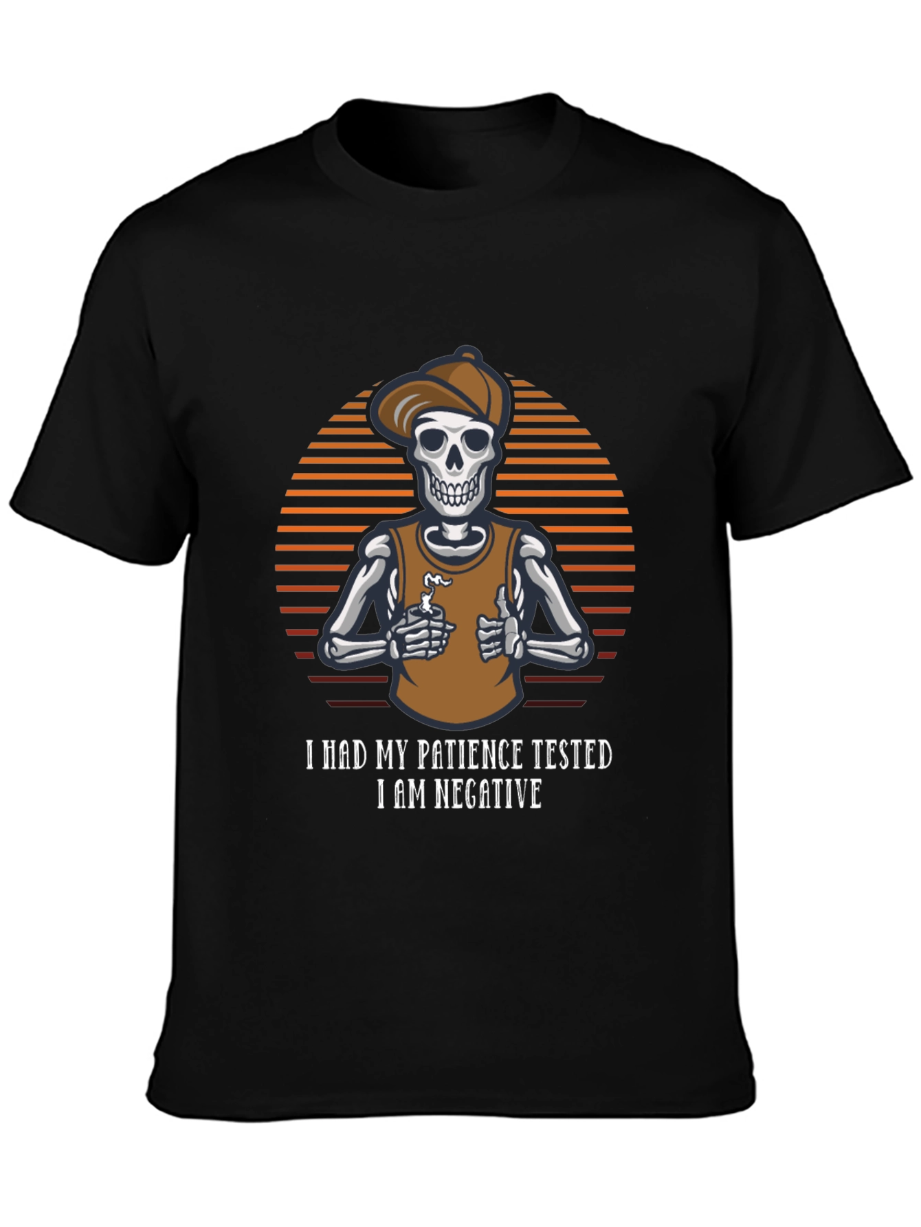 Patience Tested Skeleton Graphic T-Shirt