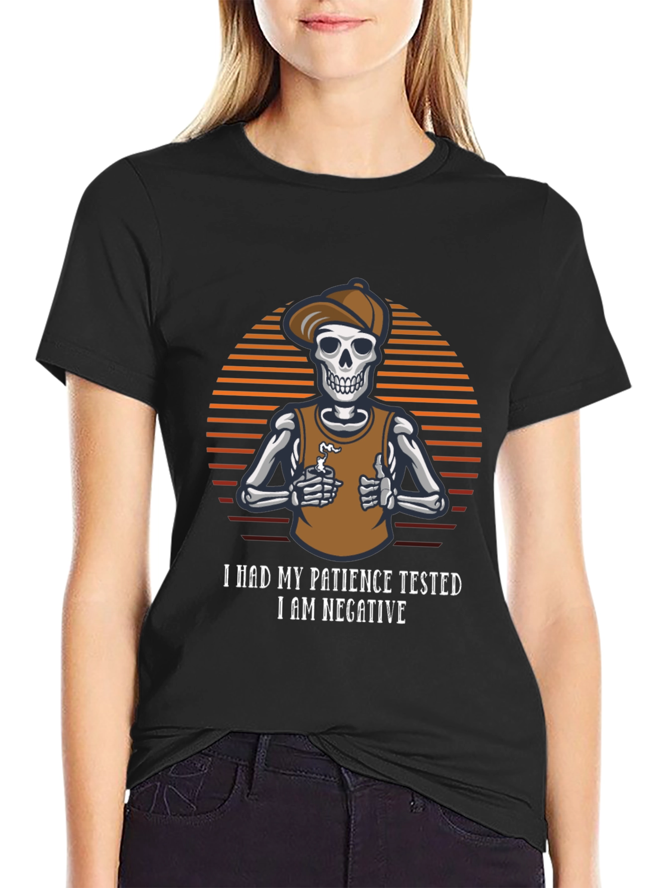 Patience Tested Skeleton Graphic T-Shirt
