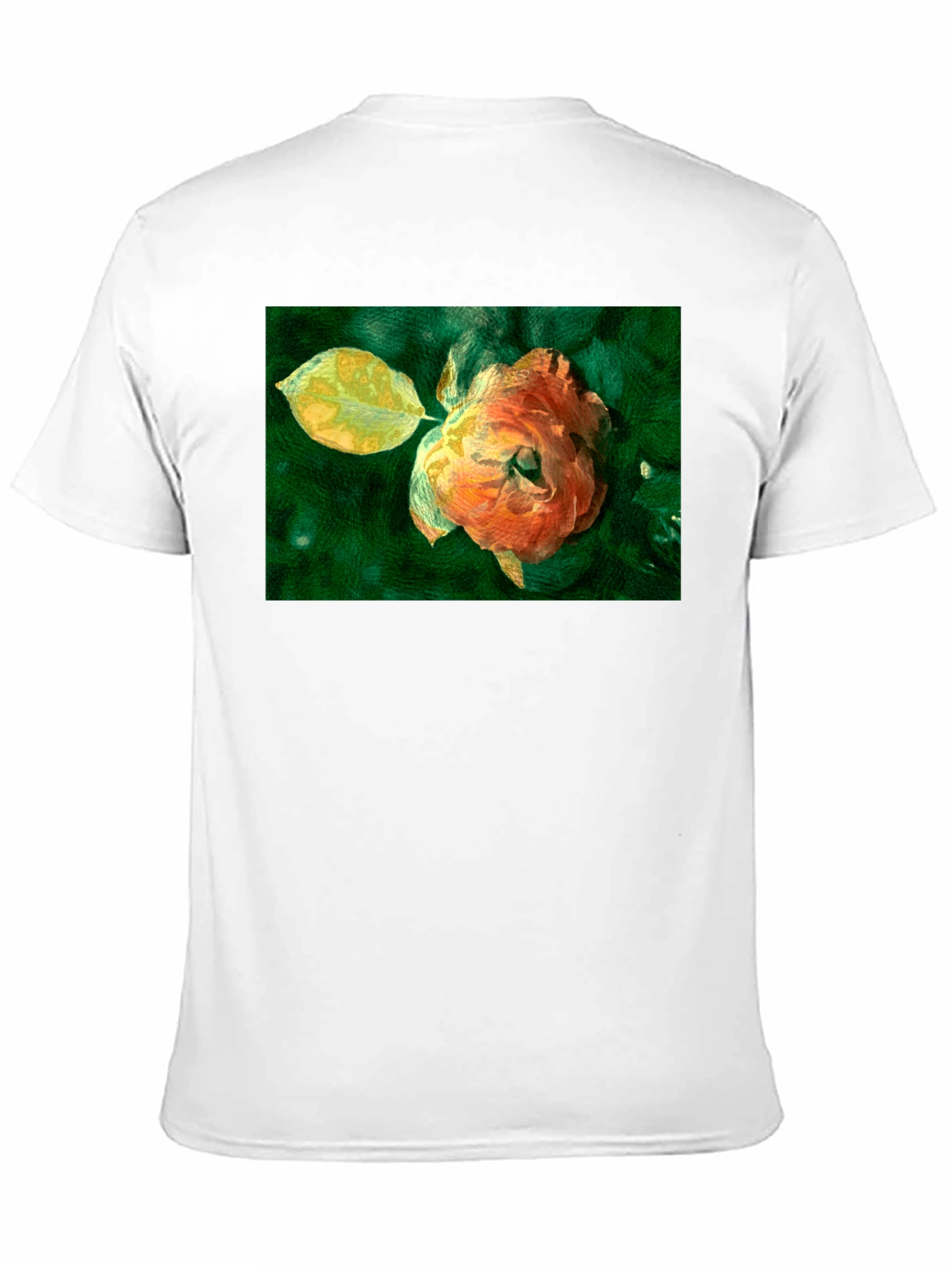 Floral Art Print Black T-Shirt