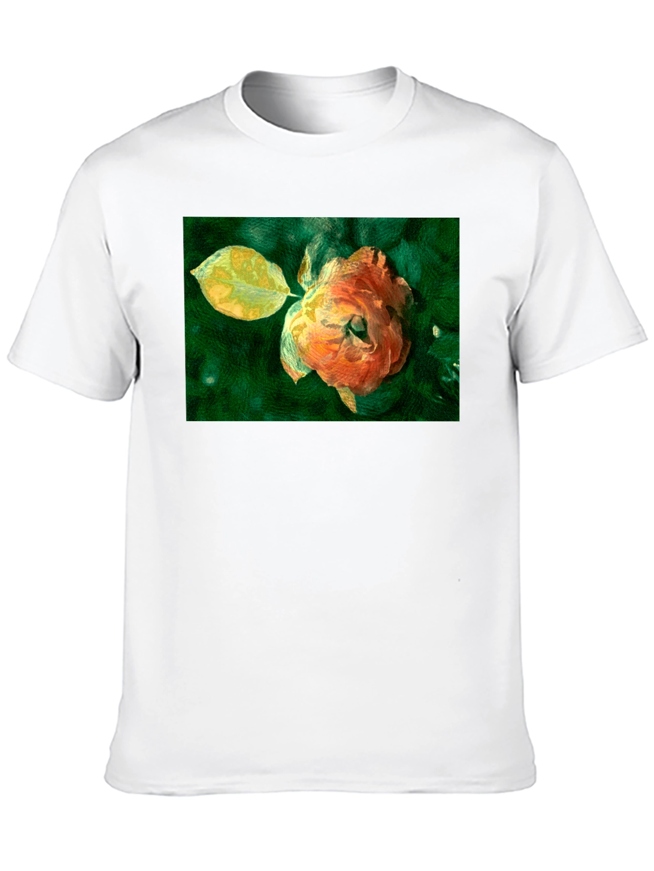 Floral Art Print Black T-Shirt