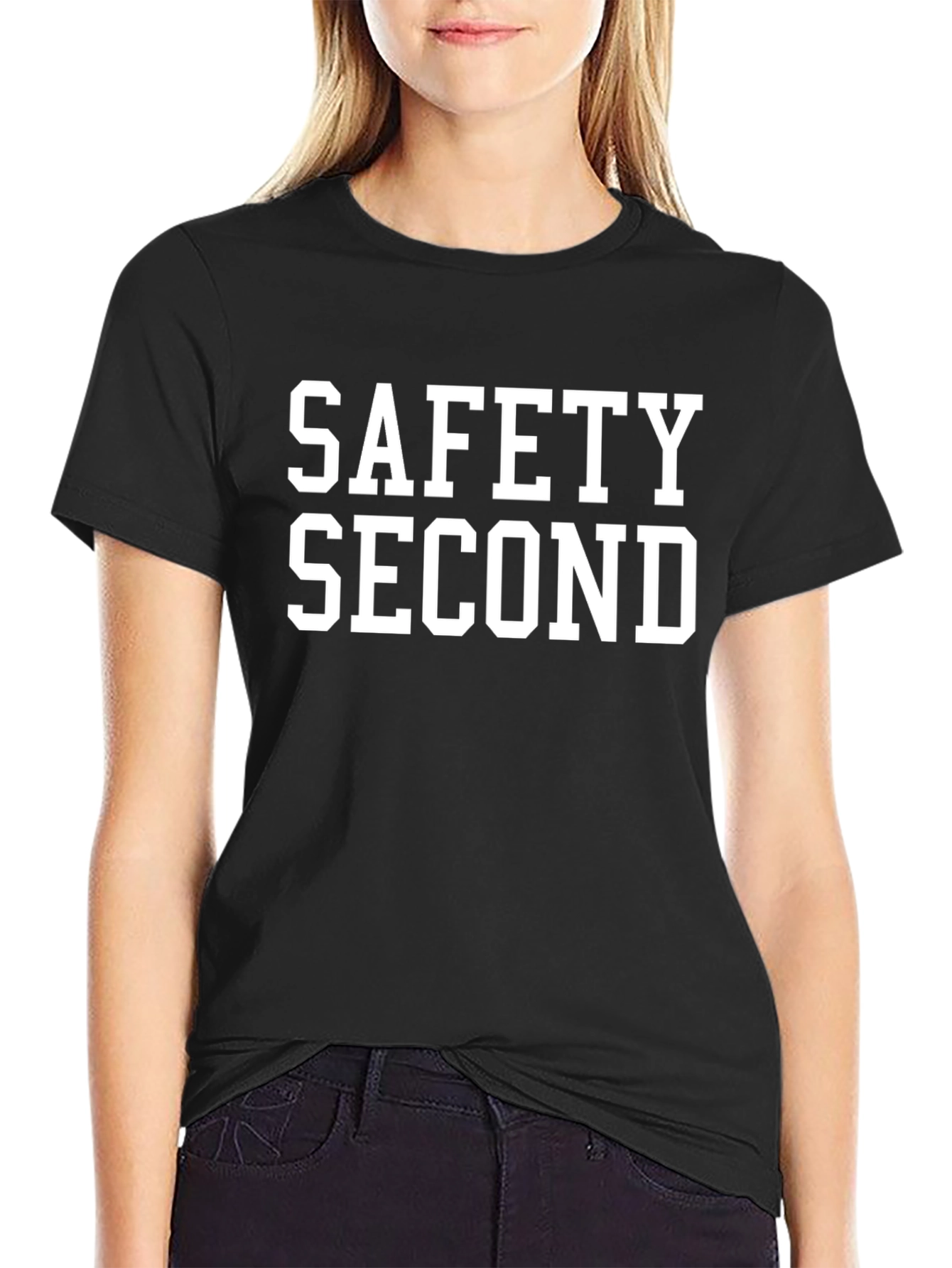 Safety Second Graphic Tee - Black Cotton T-Shirt