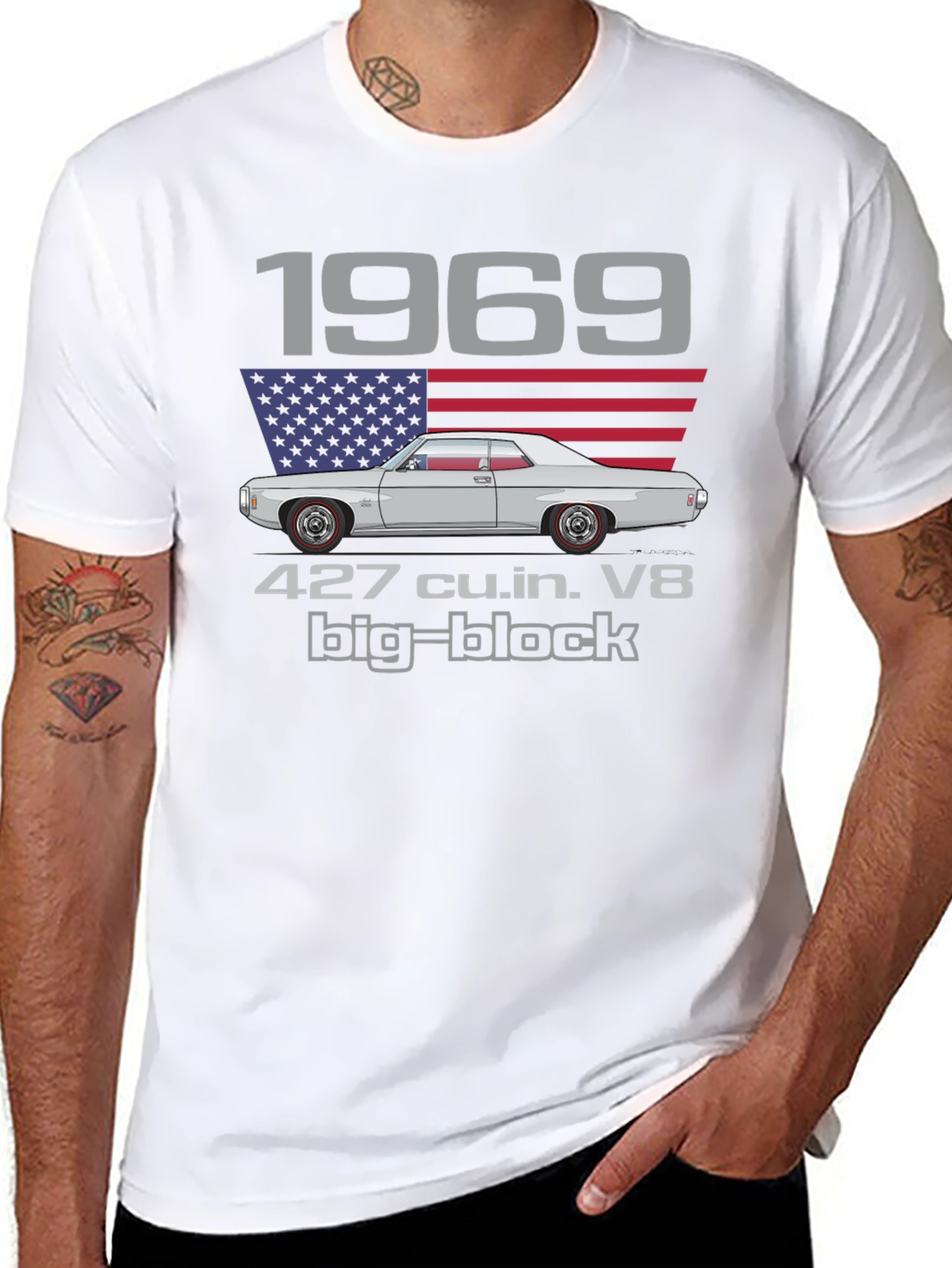 1969 Classic Car T-Shirt - 427 cu.in. V8 Big-Block