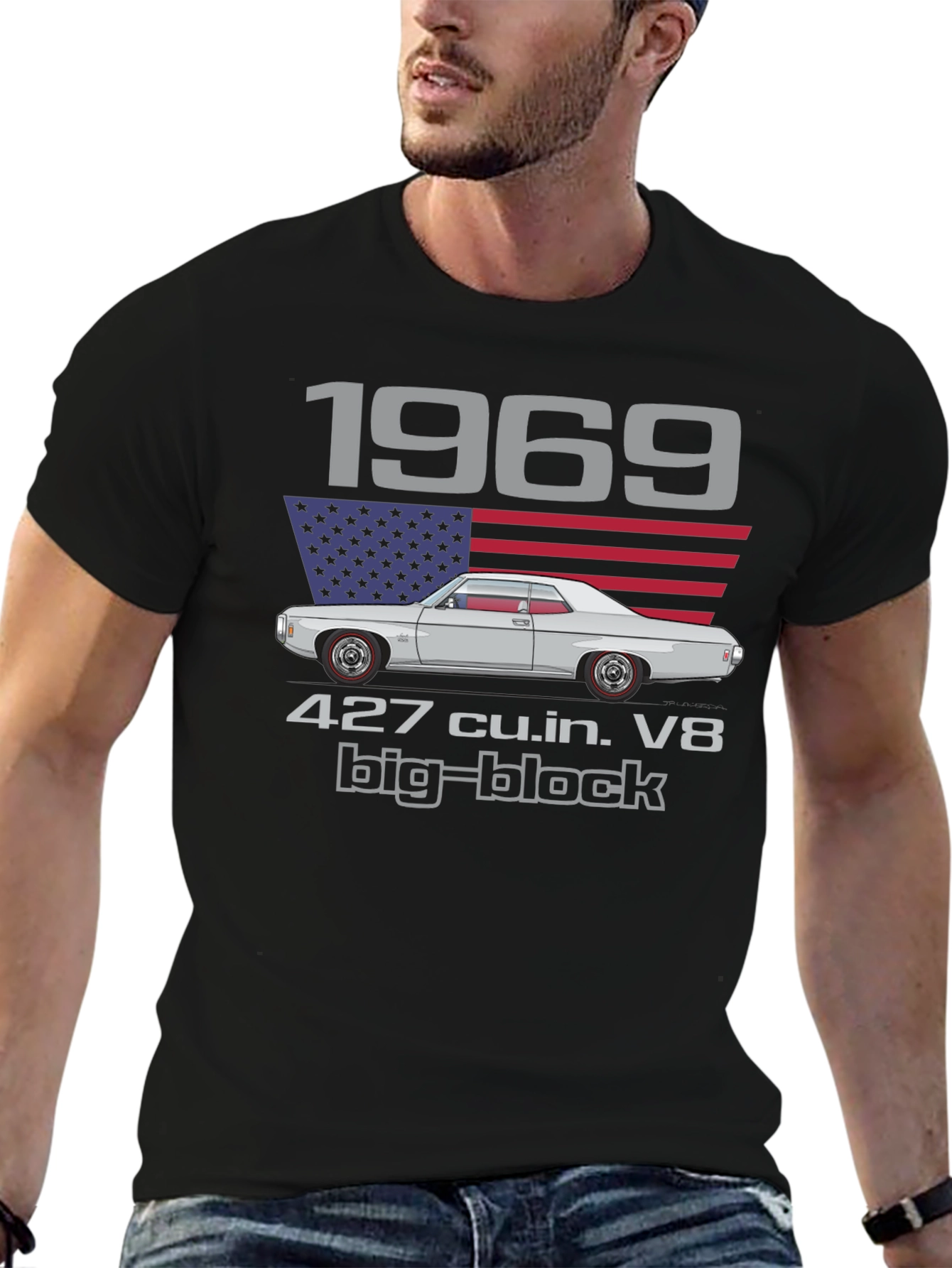 1969 Classic Car T-Shirt - 427 cu.in. V8 Big-Block