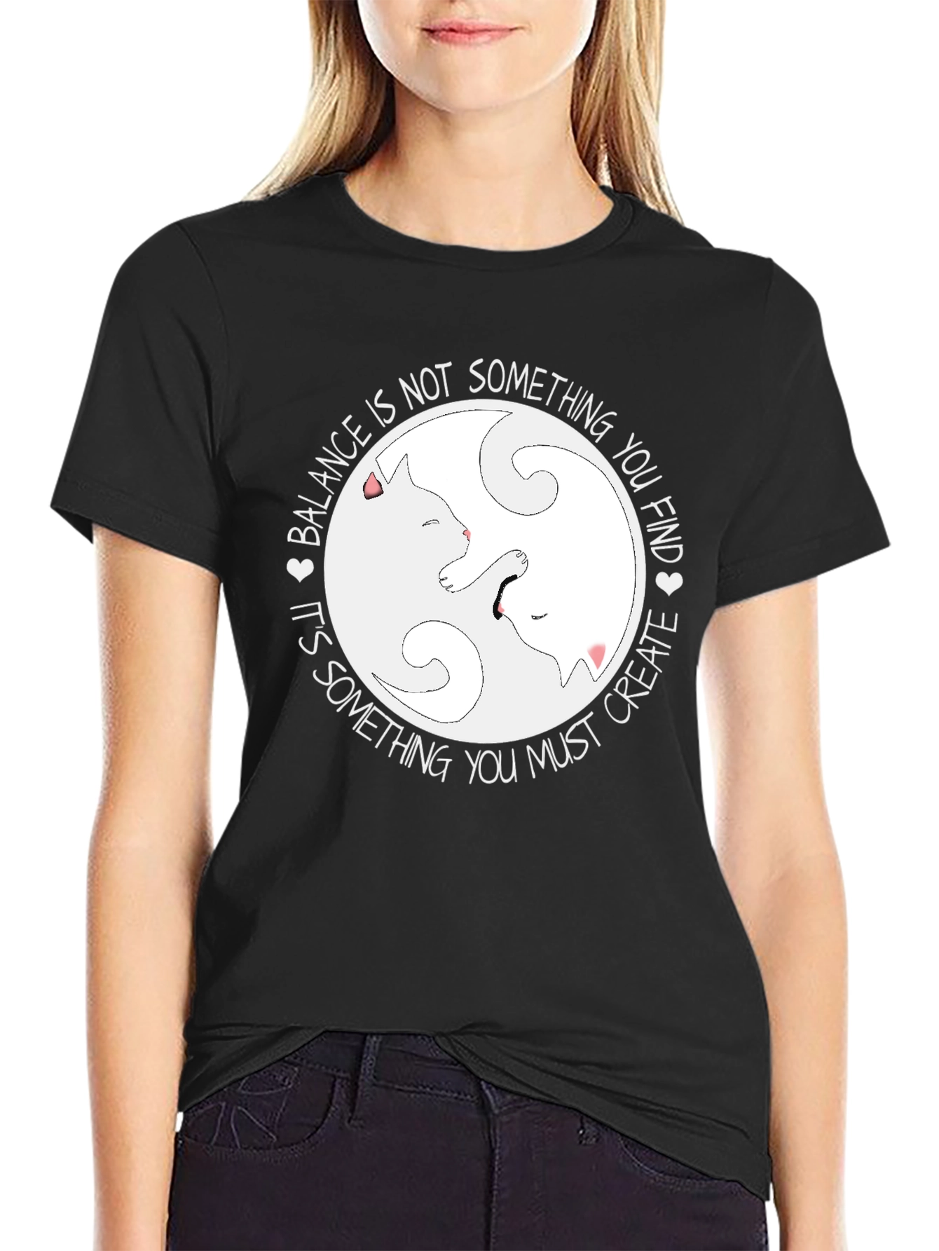 Yin Yang Cats Balance T-Shirt