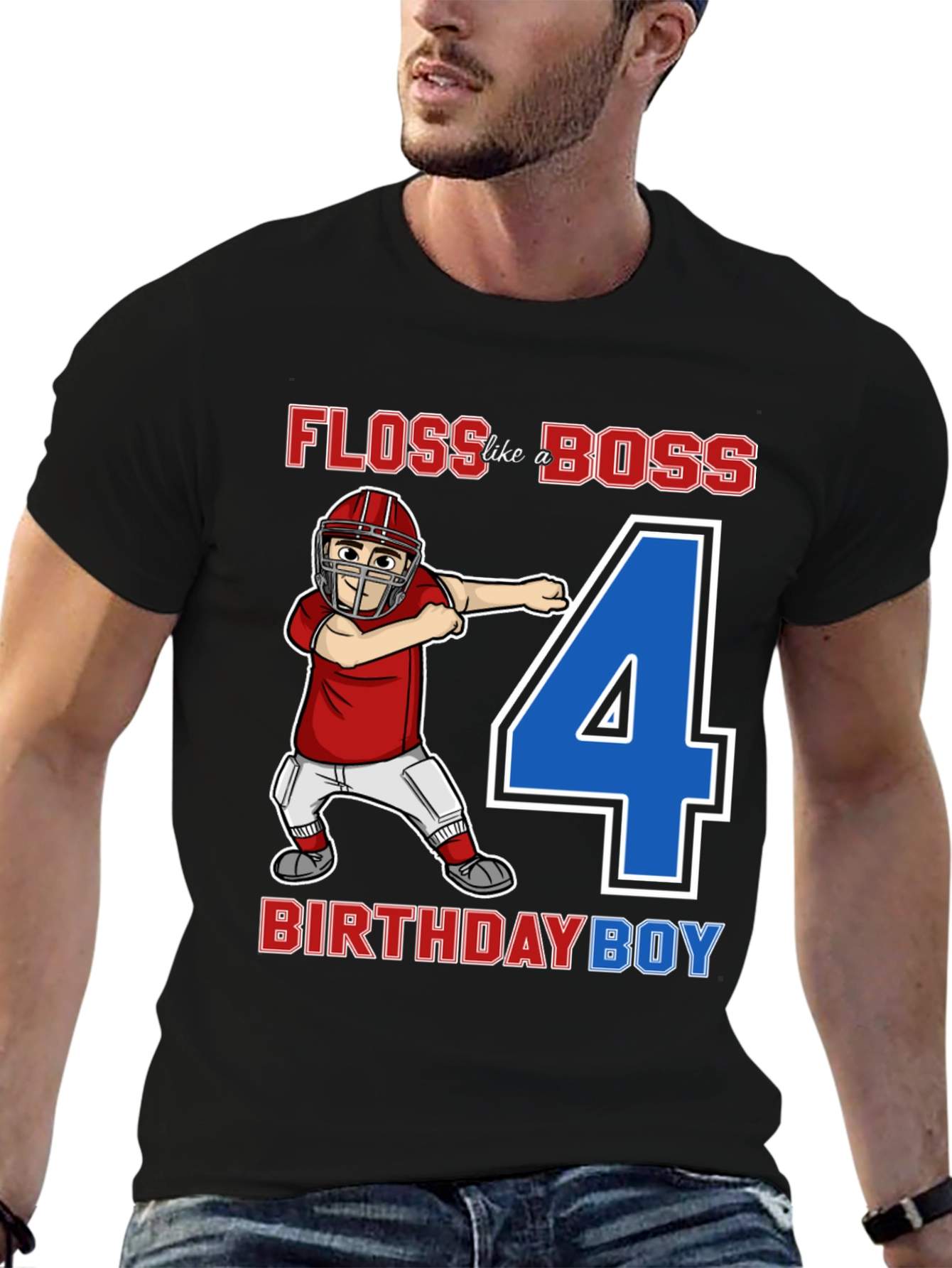 Floss Like a Boss Birthday Boy 4 T-Shirt