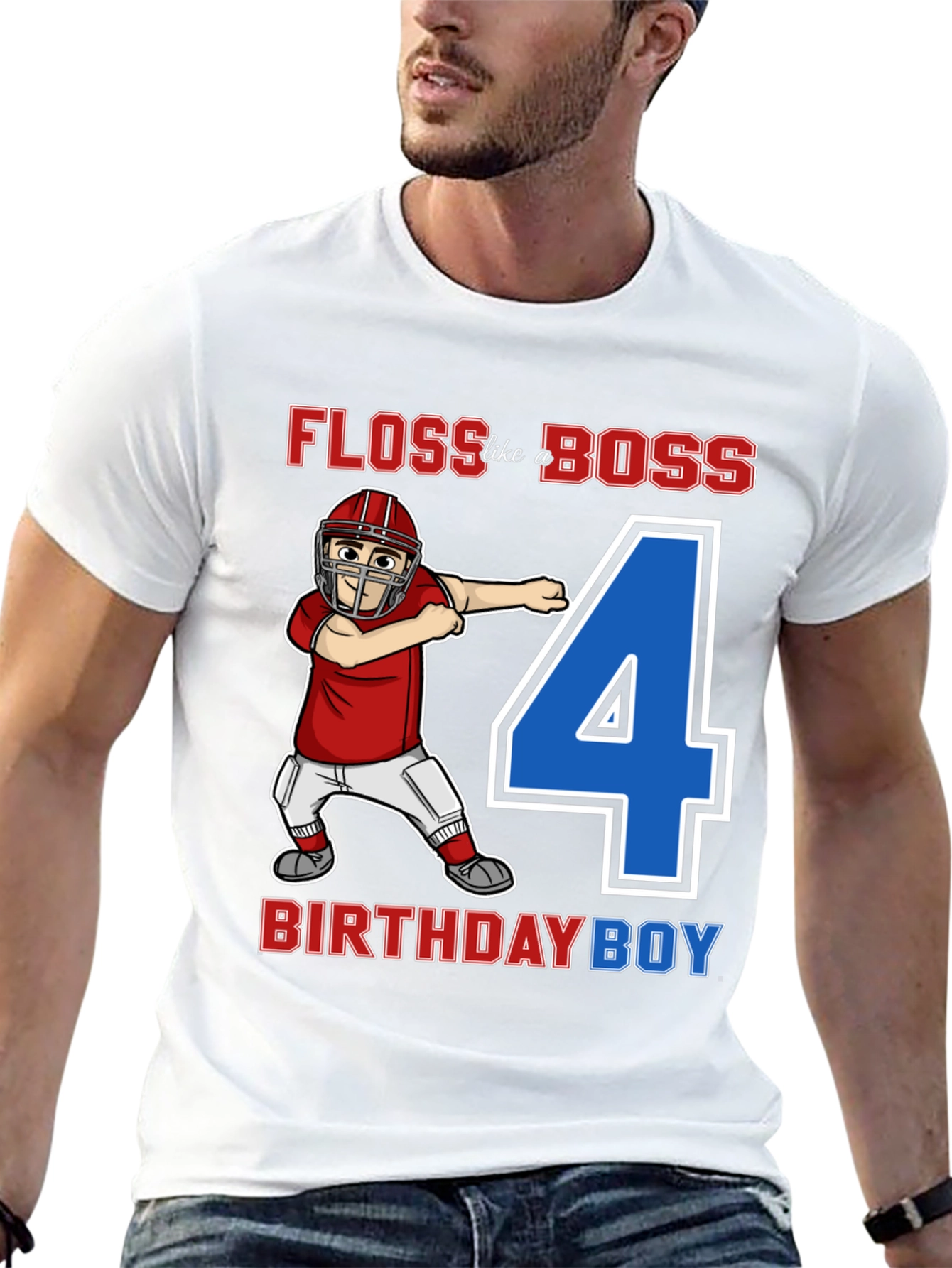 Floss Like a Boss Birthday Boy 4 T-Shirt