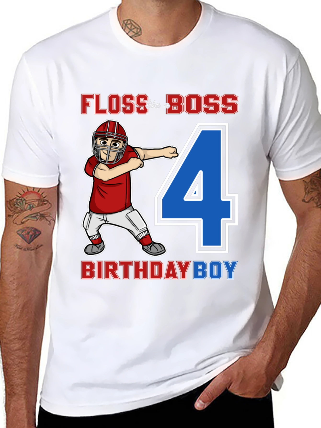Floss Like a Boss Birthday Boy 4 T-Shirt