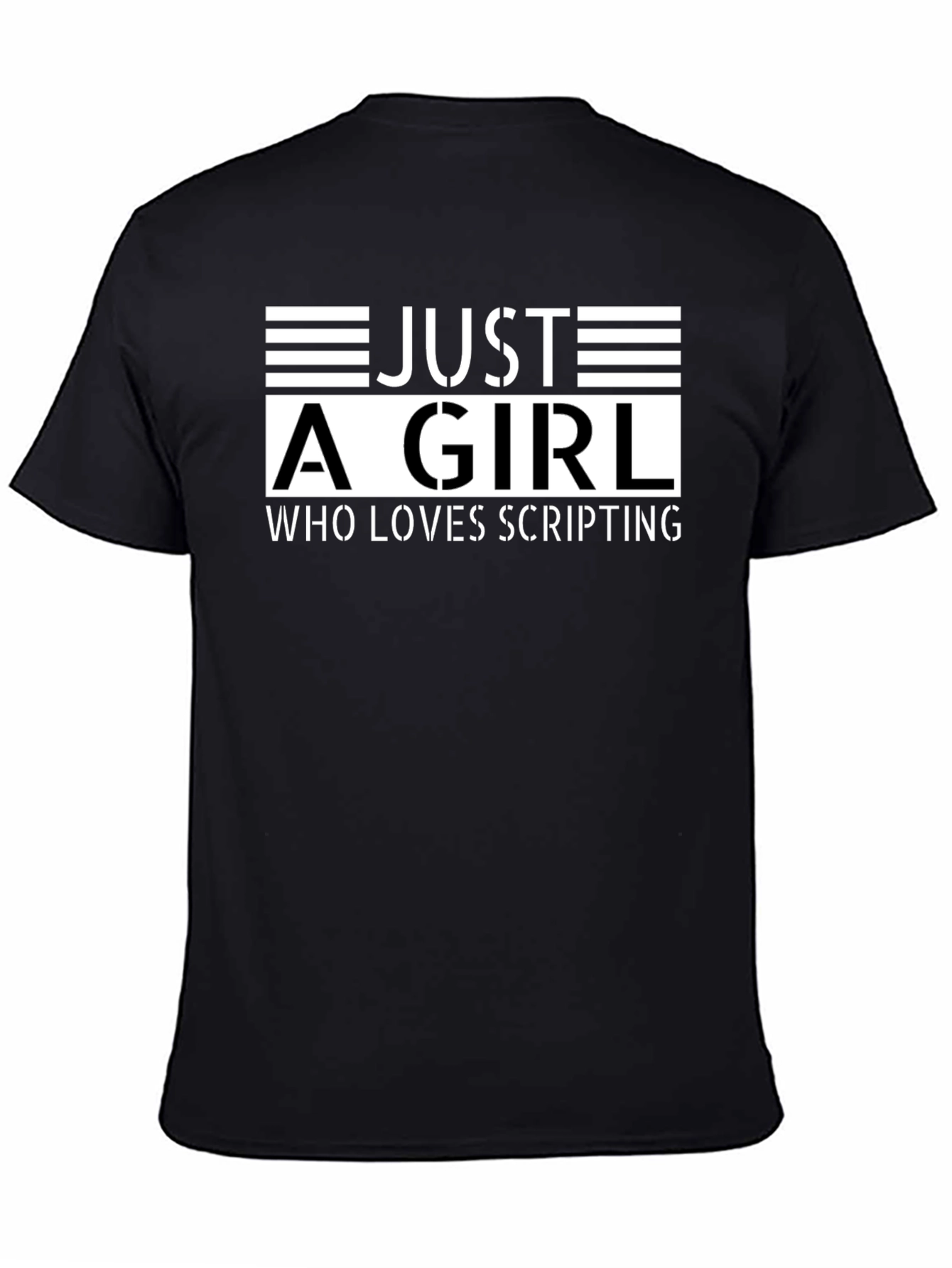 Just a Girl Who Loves Scripting Black T-Shirt