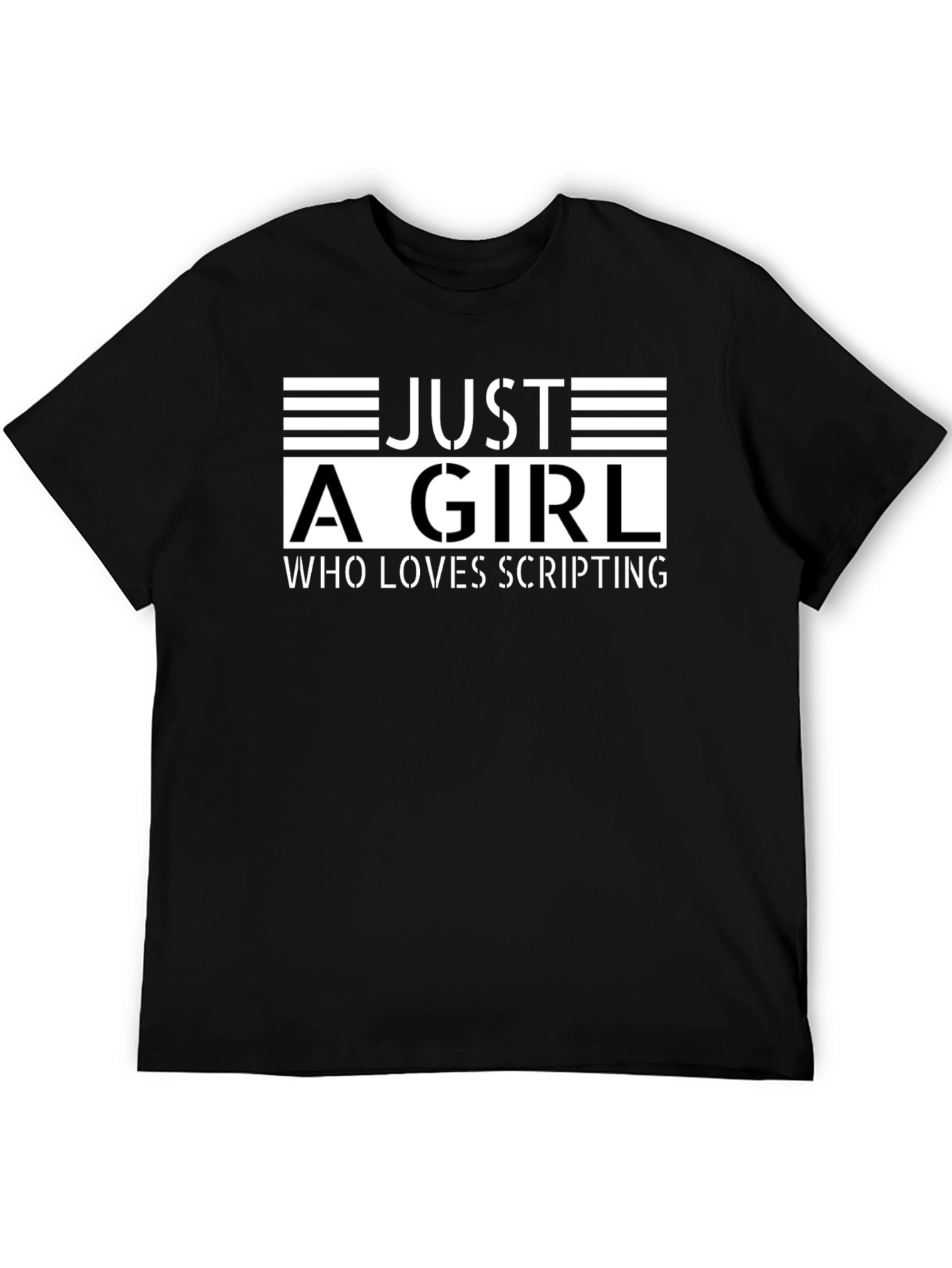 Just a Girl Who Loves Scripting Black T-Shirt