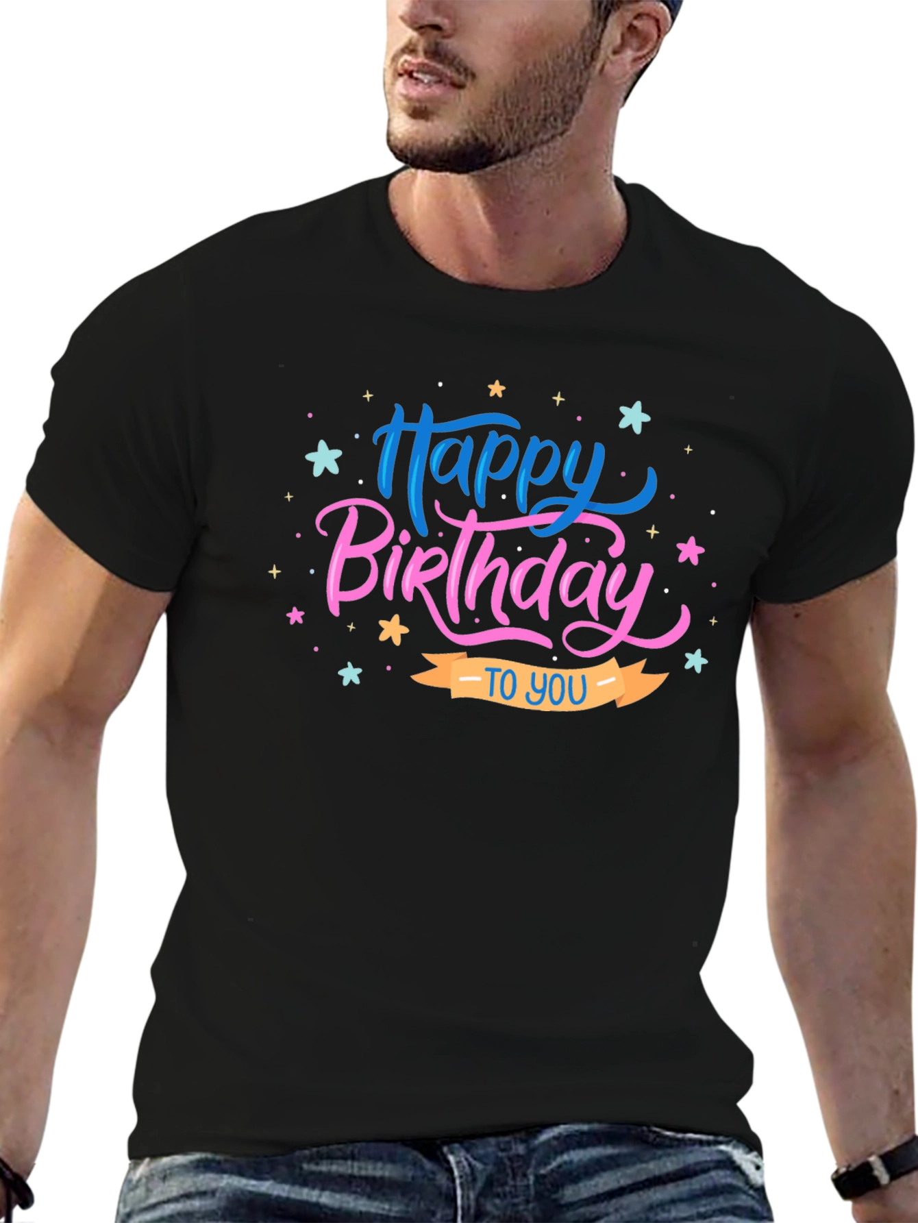 Happy Birthday Graphic T-Shirt - Black