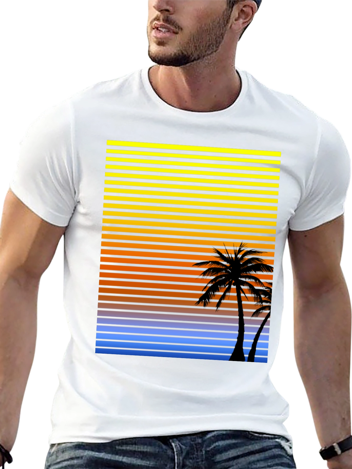 Retro Palm Tree Sunset T-Shirt