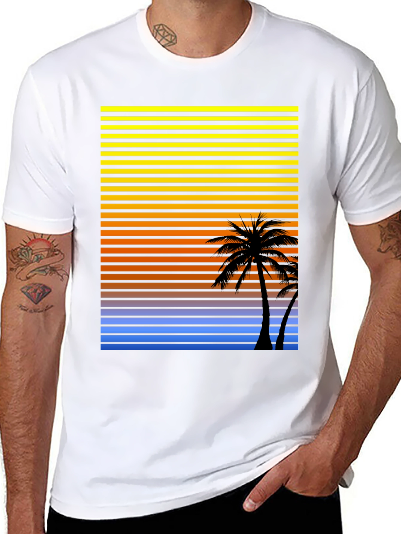 Retro Palm Tree Sunset T-Shirt