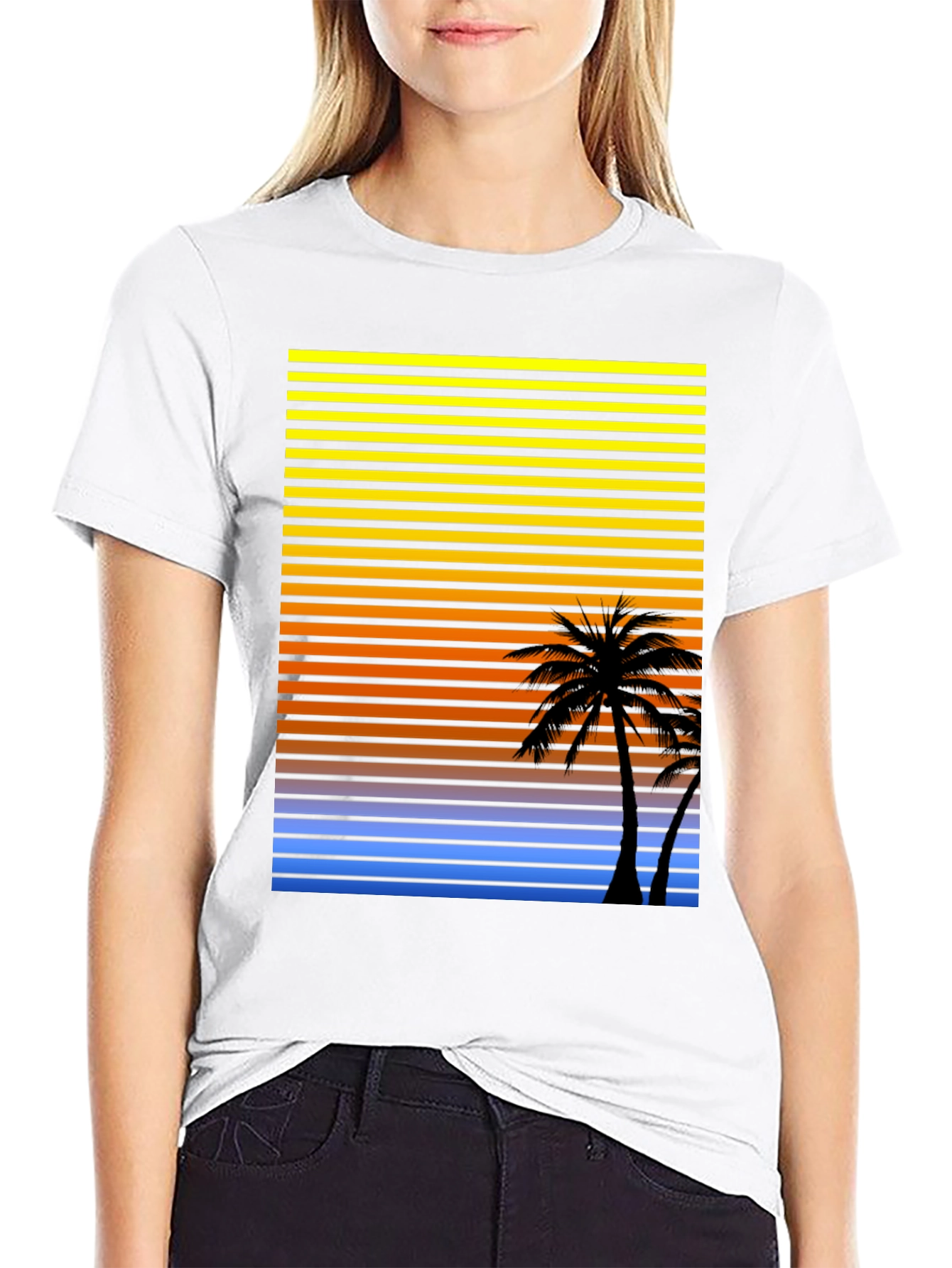 Retro Palm Tree Sunset T-Shirt
