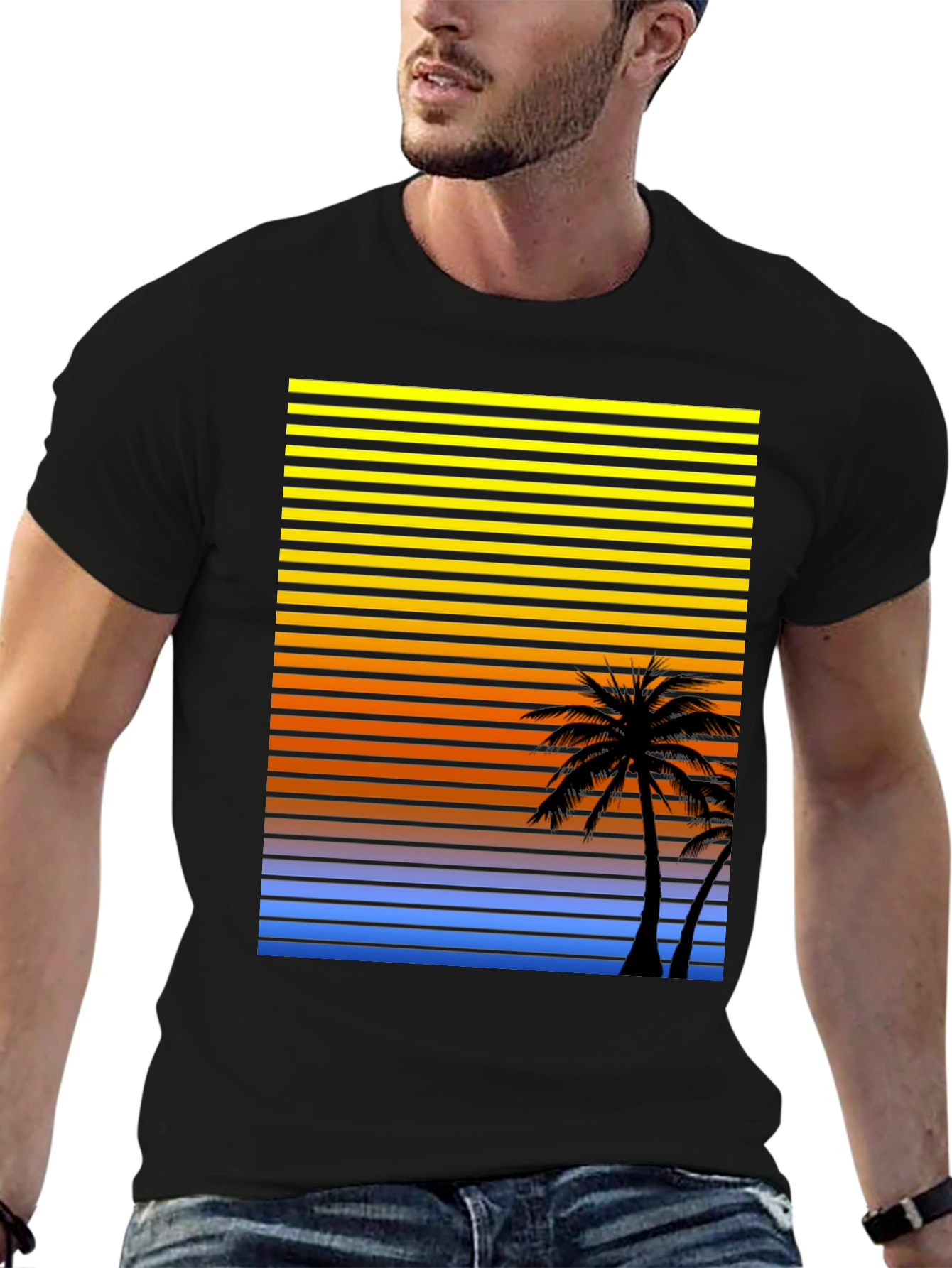 Retro Palm Tree Sunset T-Shirt