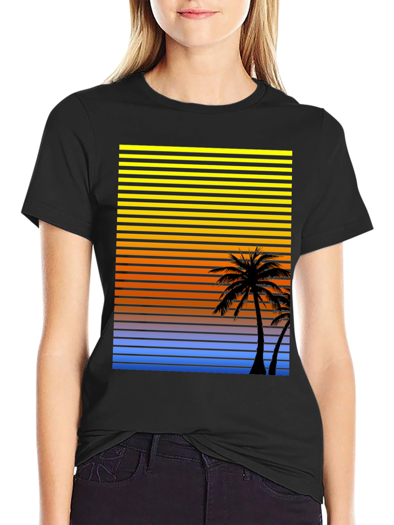 Retro Palm Tree Sunset T-Shirt