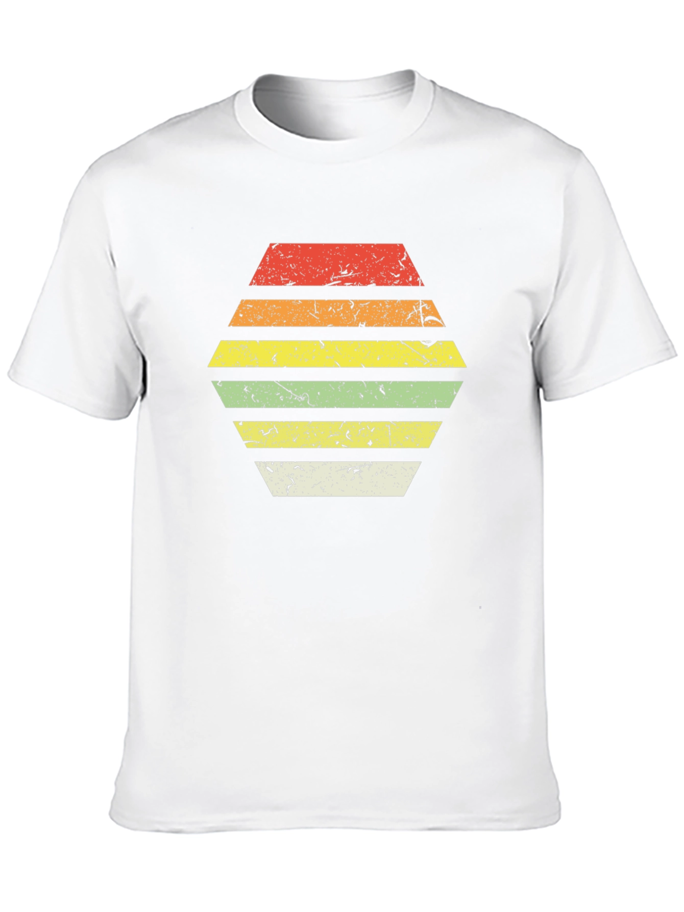 Retro Striped Hexagon Graphic Tee - Black