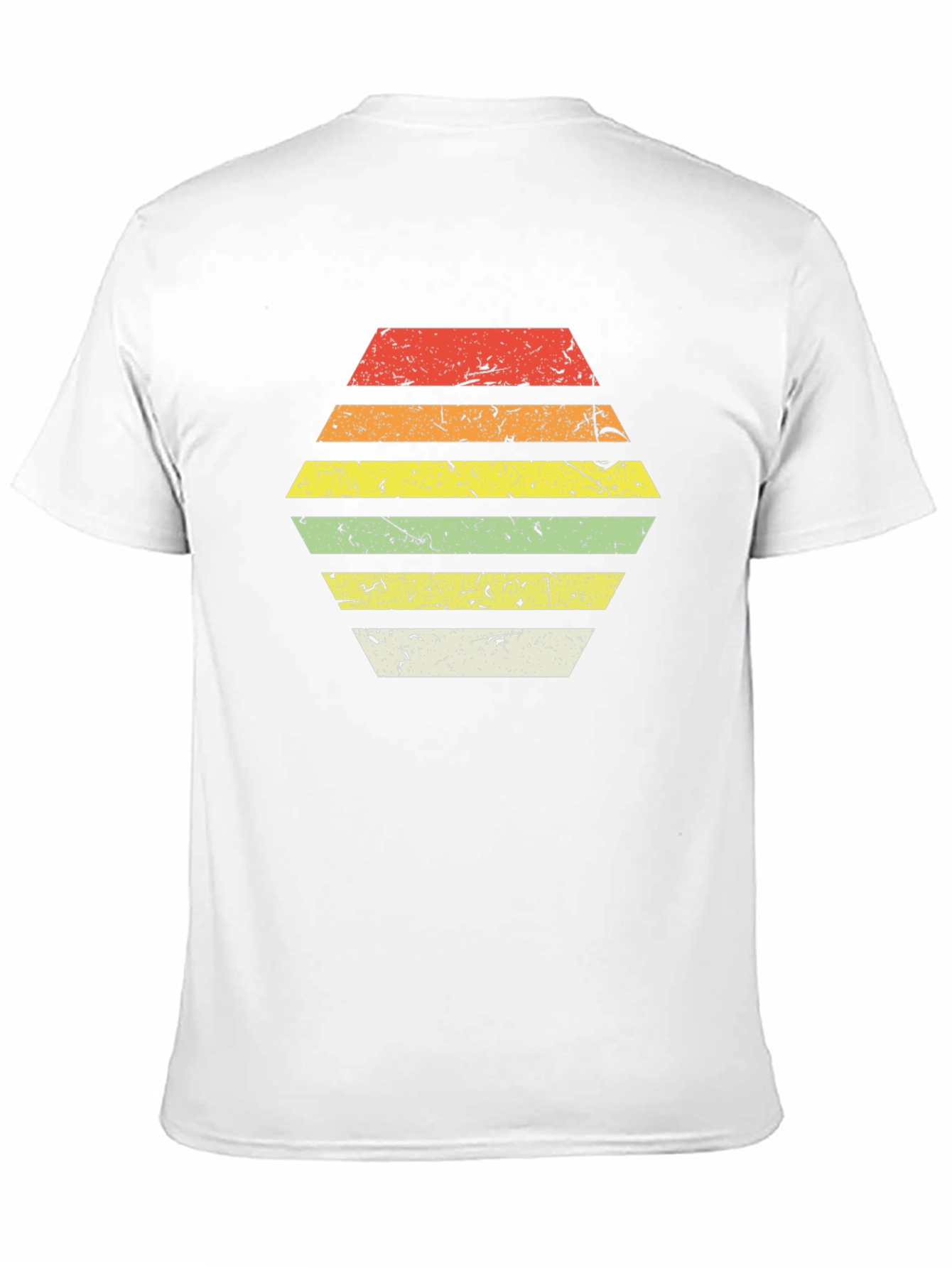 Retro Striped Hexagon Graphic Tee - Black