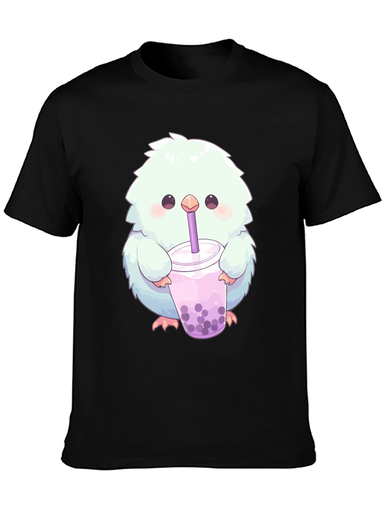 Cute Fluffy Creature Boba Tea Graphic T-Shirt