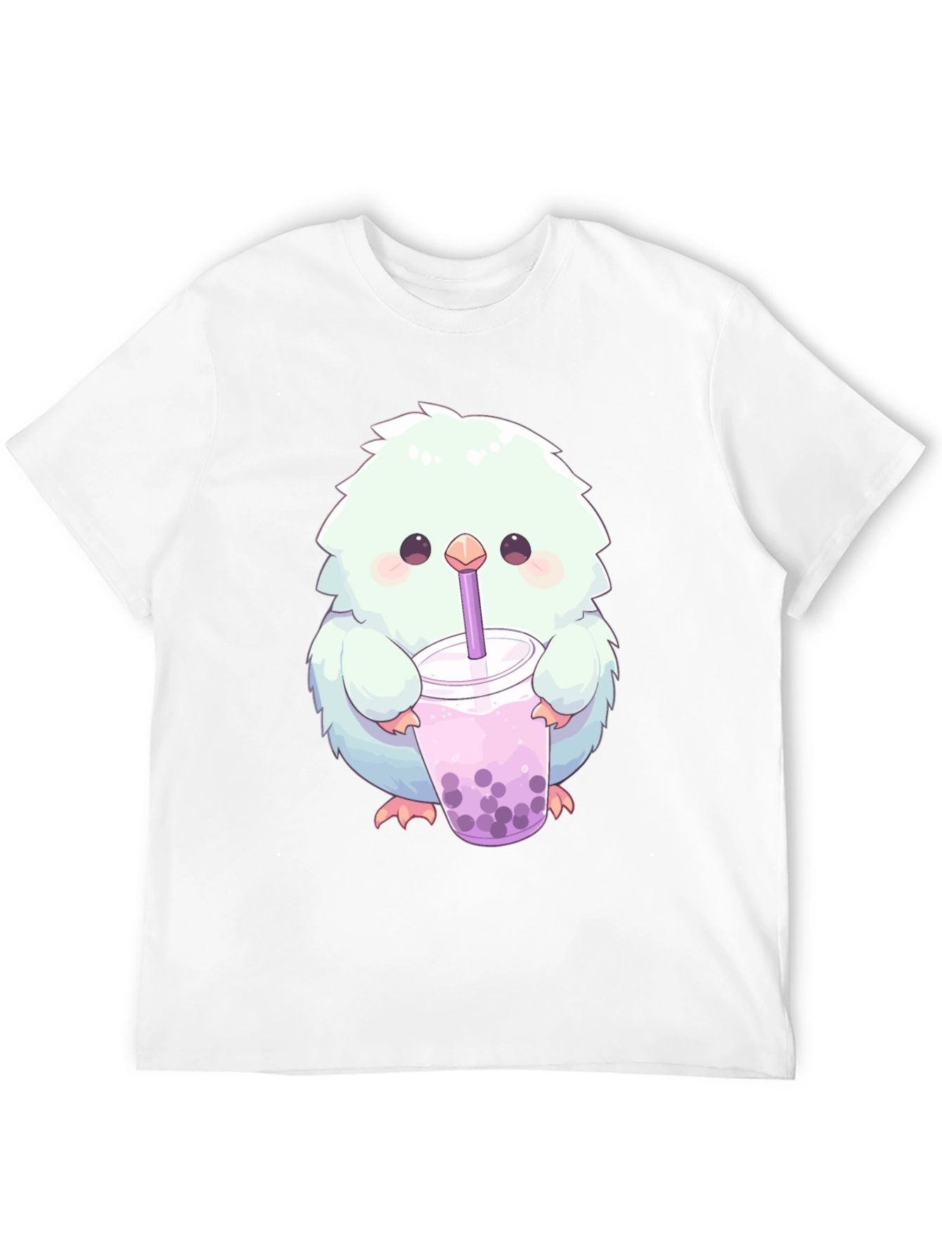 Cute Fluffy Creature Boba Tea Graphic T-Shirt