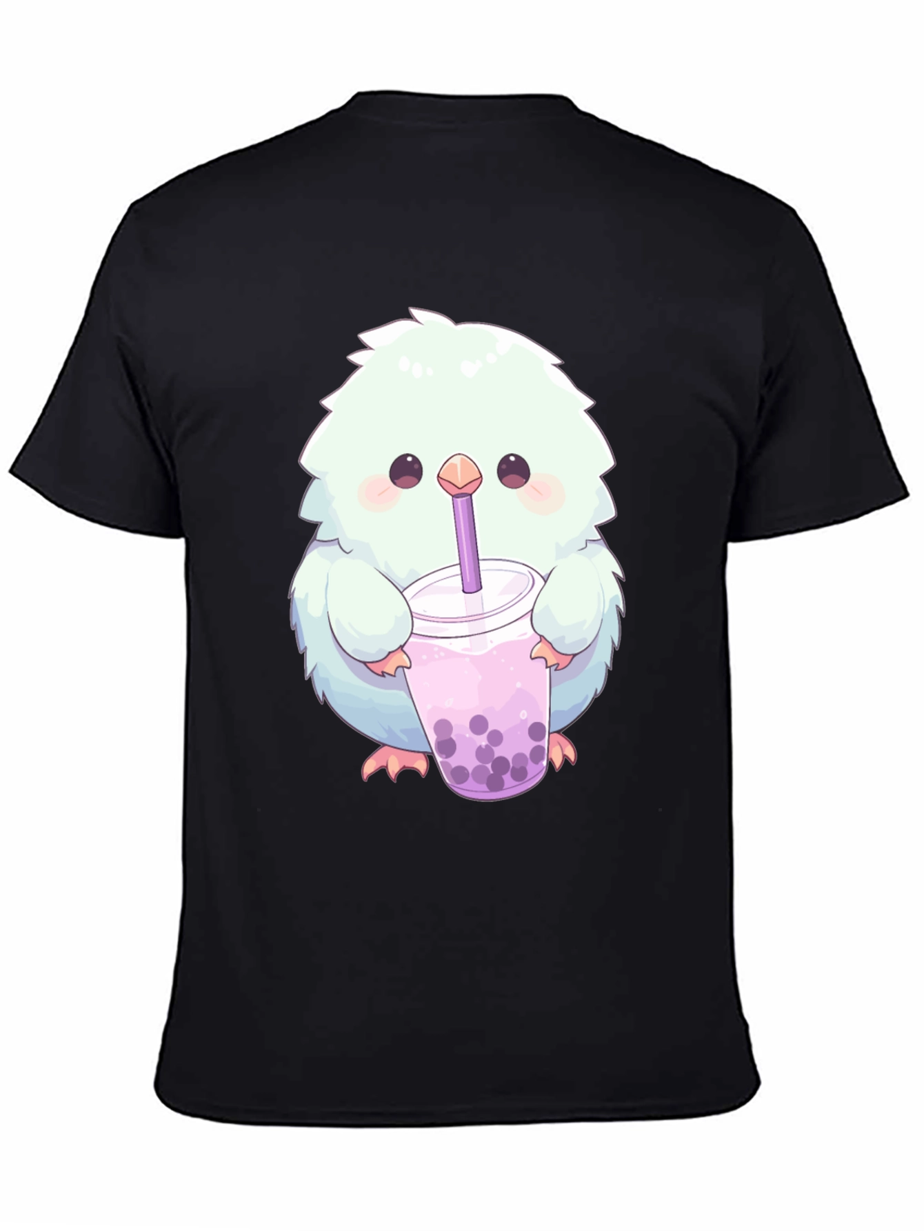 Cute Fluffy Creature Boba Tea Graphic T-Shirt