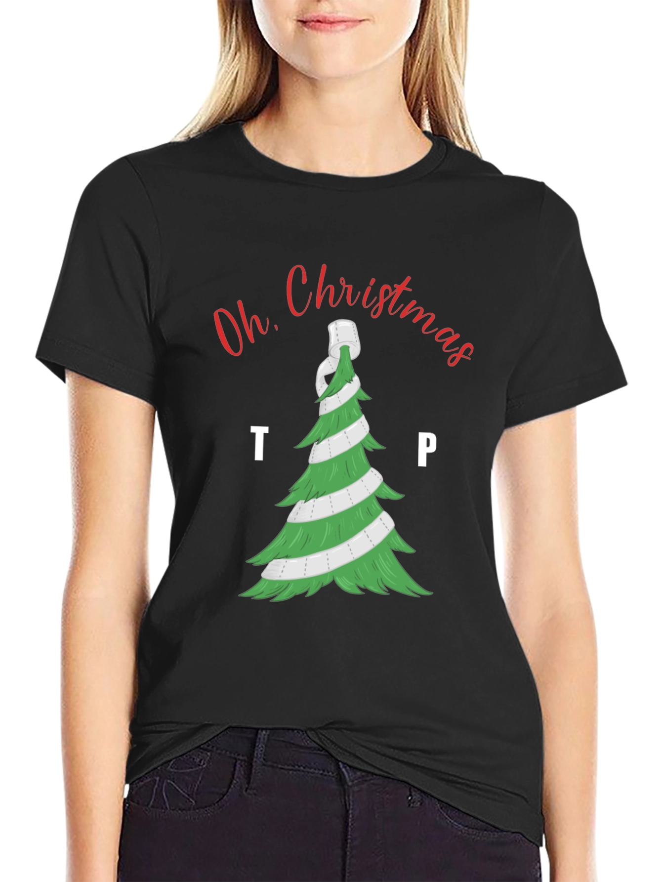 Funny Oh Christmas TP Graphic T-Shirt
