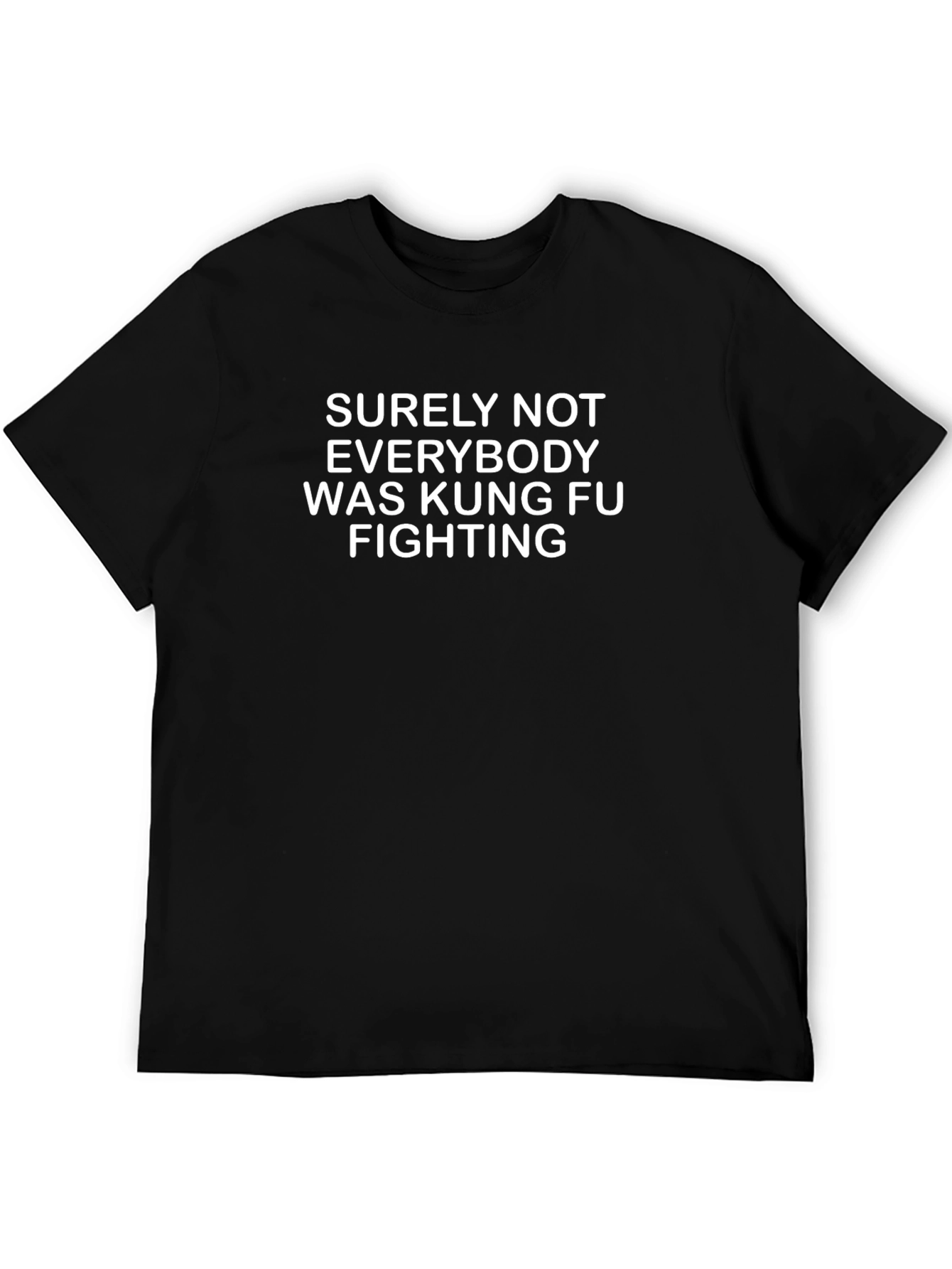 Kung Fu Fighting Graphic Tee - Black Cotton T-Shirt
