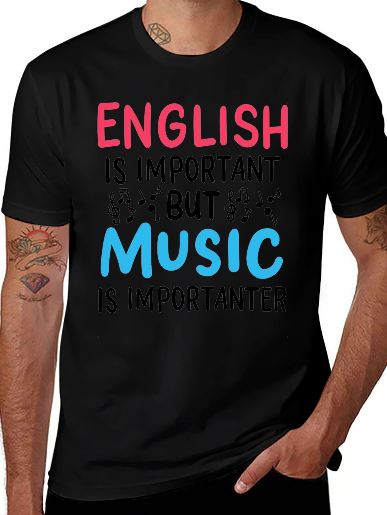 English vs Music T-Shirt - Importanter Funny Tee