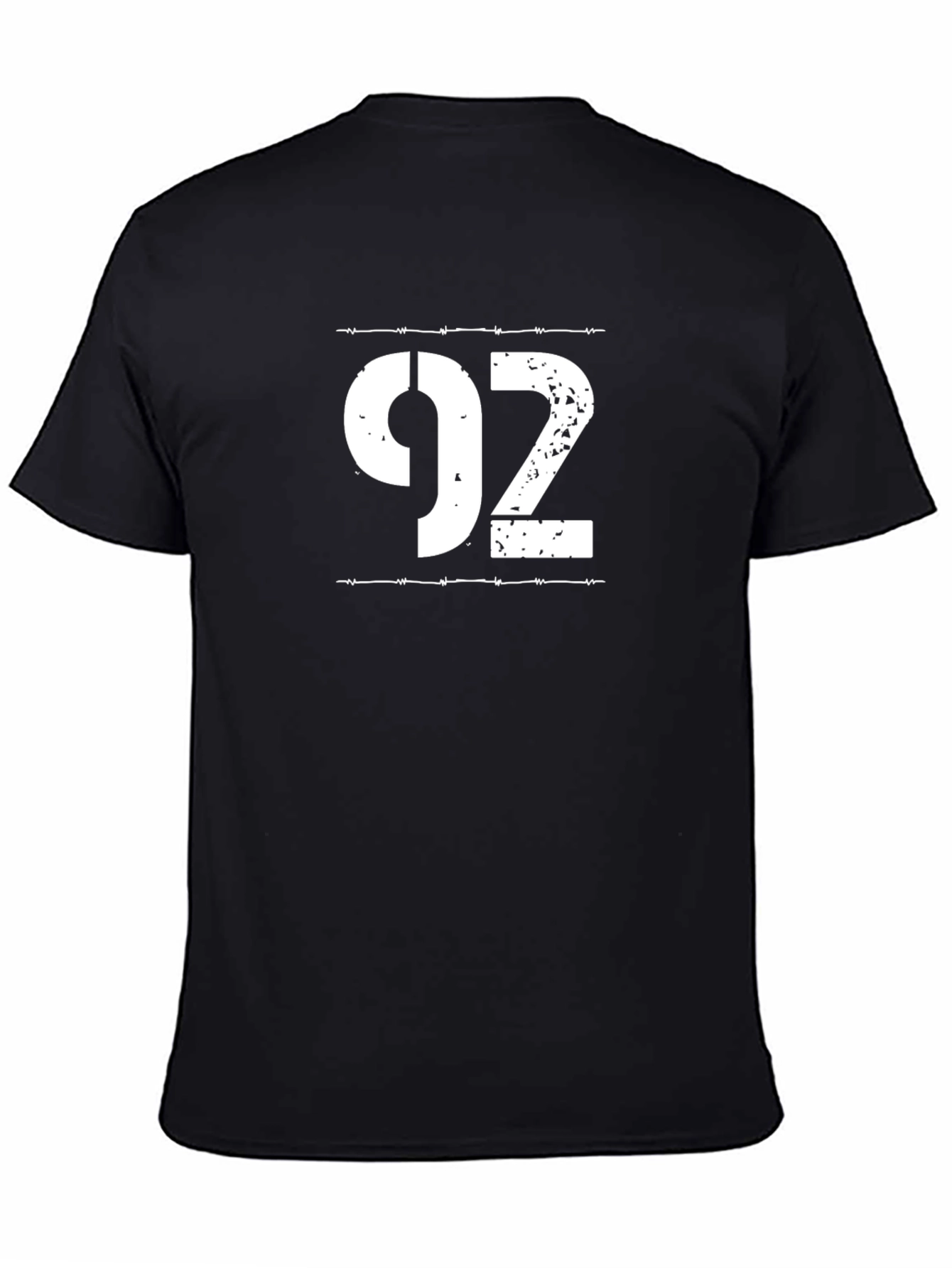 Distressed 92 Graphic Tee - Black