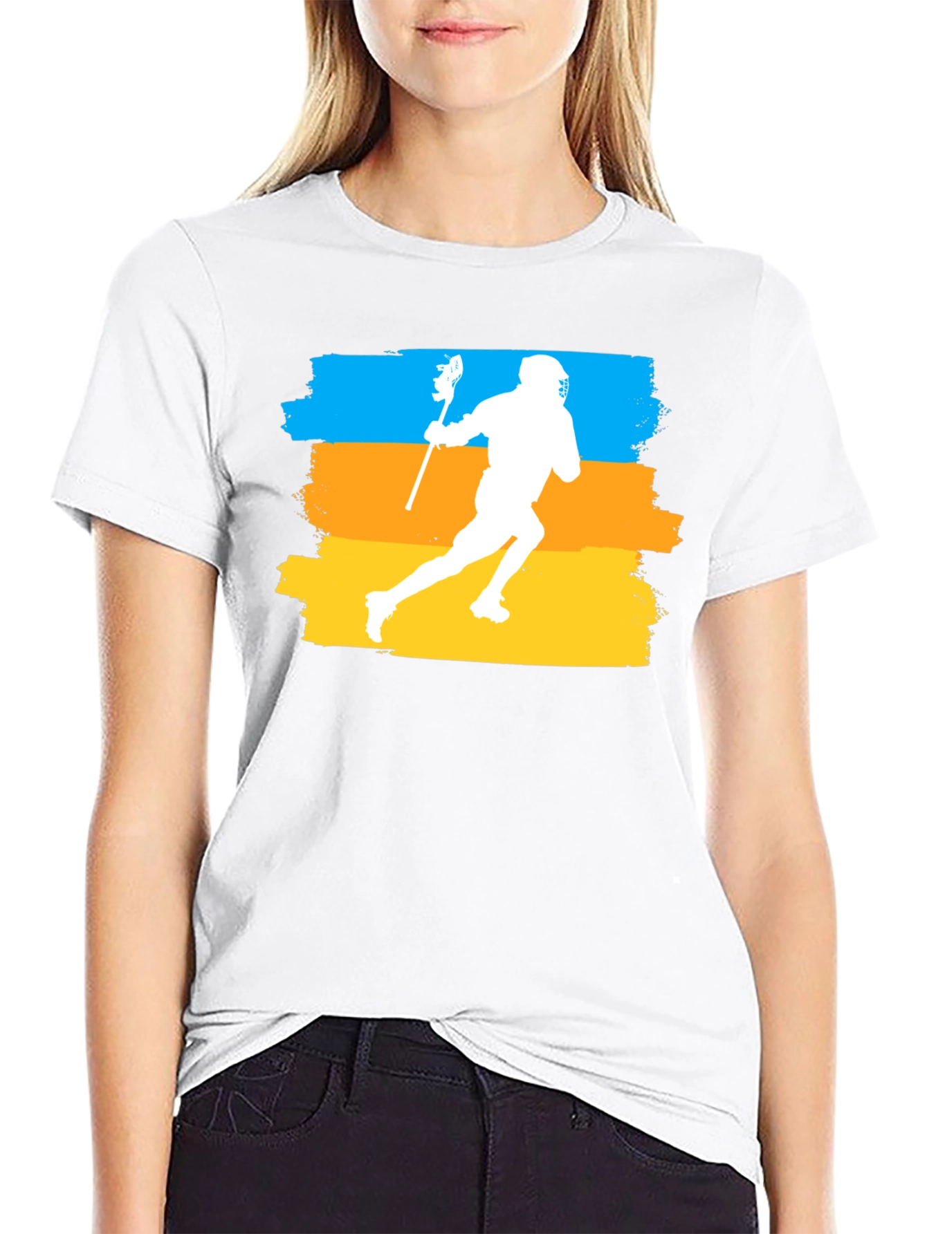 Lacrosse Player Graphic T-Shirt - Athletic Sport Tee